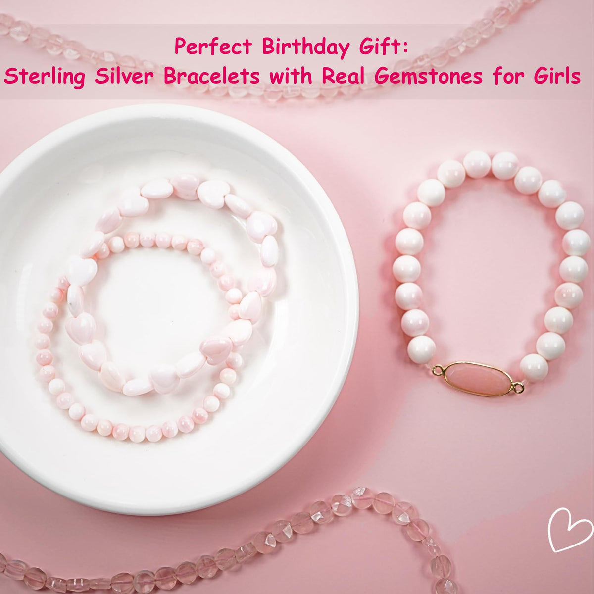 Moonstone Bracelet Birthday Gift for Girls, Toddler Bracelet with Certified 925 Sterling Silver 18K Gold Vermeil Moonstone Crystal Charm