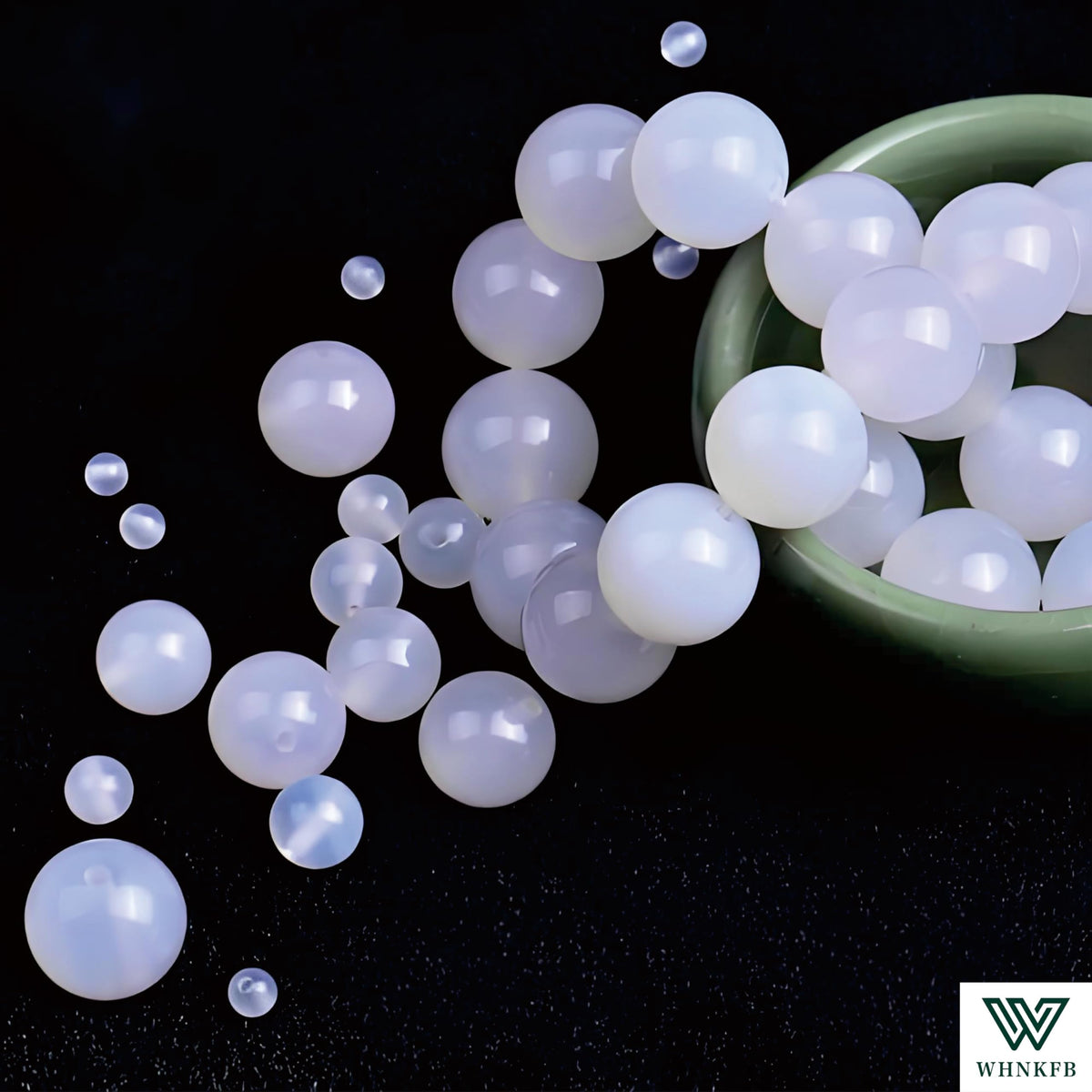 WHNKFB 6mm 100PCS Natural White Agate Round Beads, Banded Loose Stone Beads for Jewelry Making Craft - 4mm 6mm 8mm 10mm Options with Free Elastic Cord