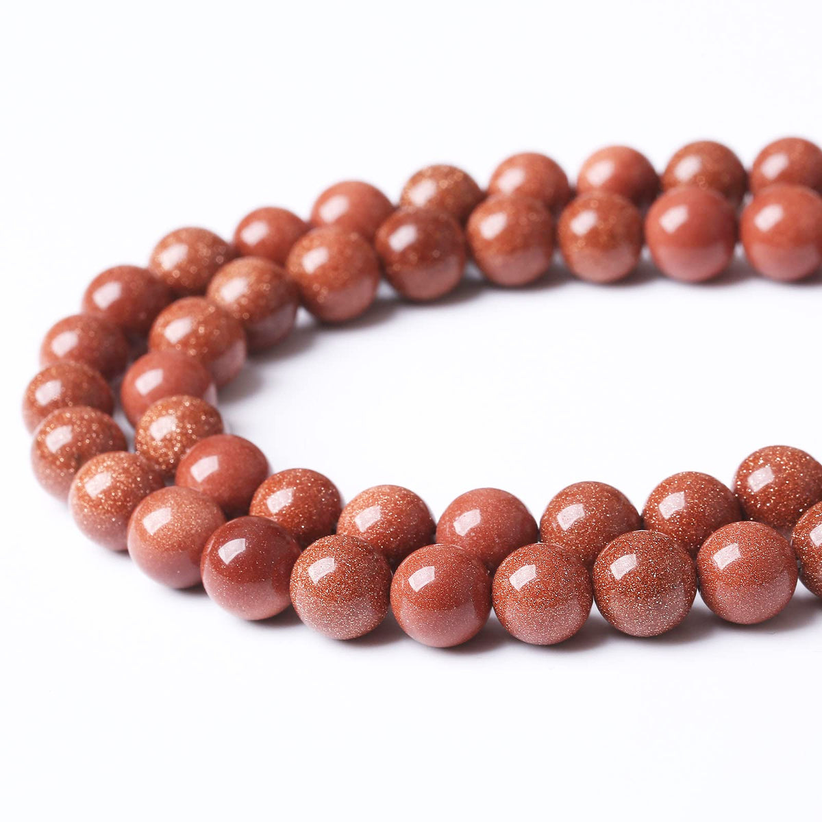 36PCS 10MM Natural Gold Sand Stone Beads Energy Healing Beads for DIY Jewelry Bracelet Necklace Making for Jewelry Making15Inch