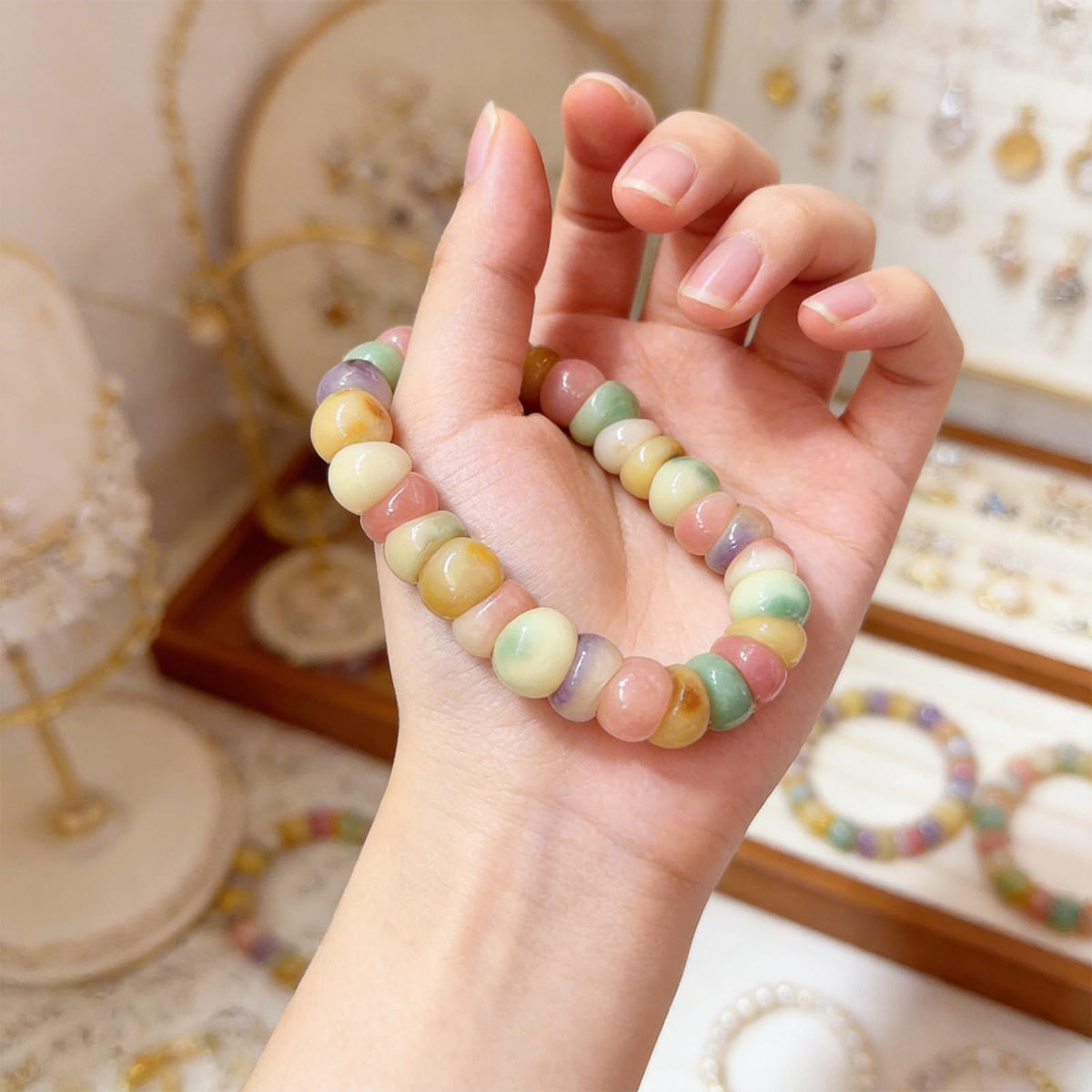 Embtrem Fidget Bracelet Natural Bodhi Seeds Beaded Bracelets Zen Fidget Stretch Bracelets Alleviate Anxiety Stress Protection Healing Bodhi Jewelry Gifts for Women Men