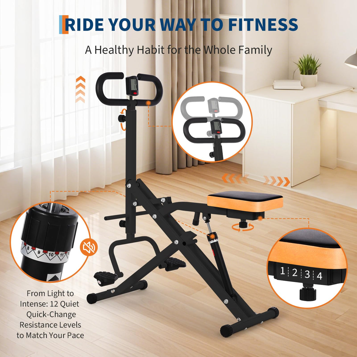 Garvee Squat Machine, Squat Assist Trainer with 12 Level Adjustable Resistance, Foldable for Home Storage - Full Body Workout Gym Equipment for Glutes & Legs, 350 LBS Capacity, White