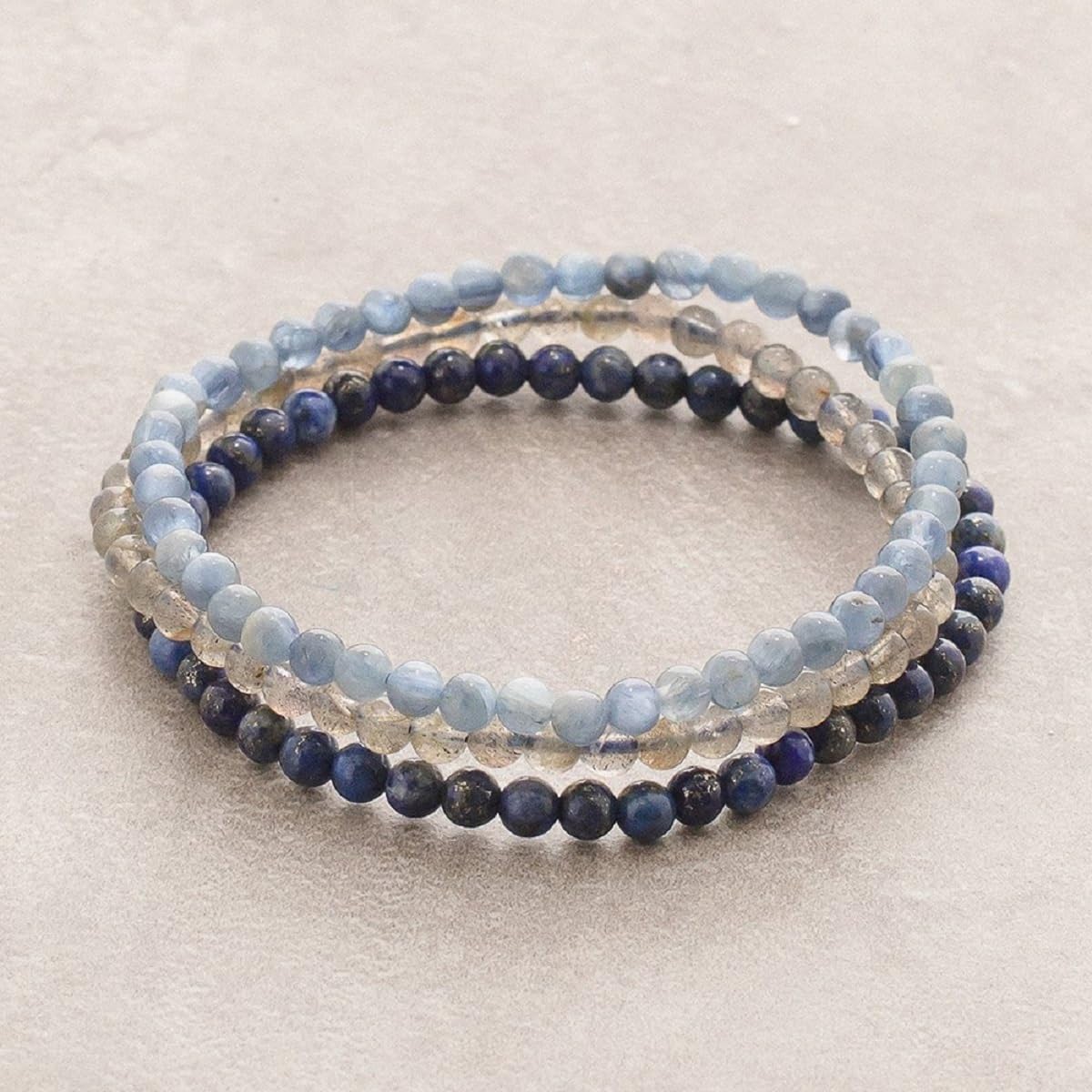 Handmade 4mm Tiny Beads Bracelet – Natural Healing Stone Beads for Yoga, Mala, and Bohemian Stacking – Stretch Bracelet for Men and Women (Purple Fluorite)
