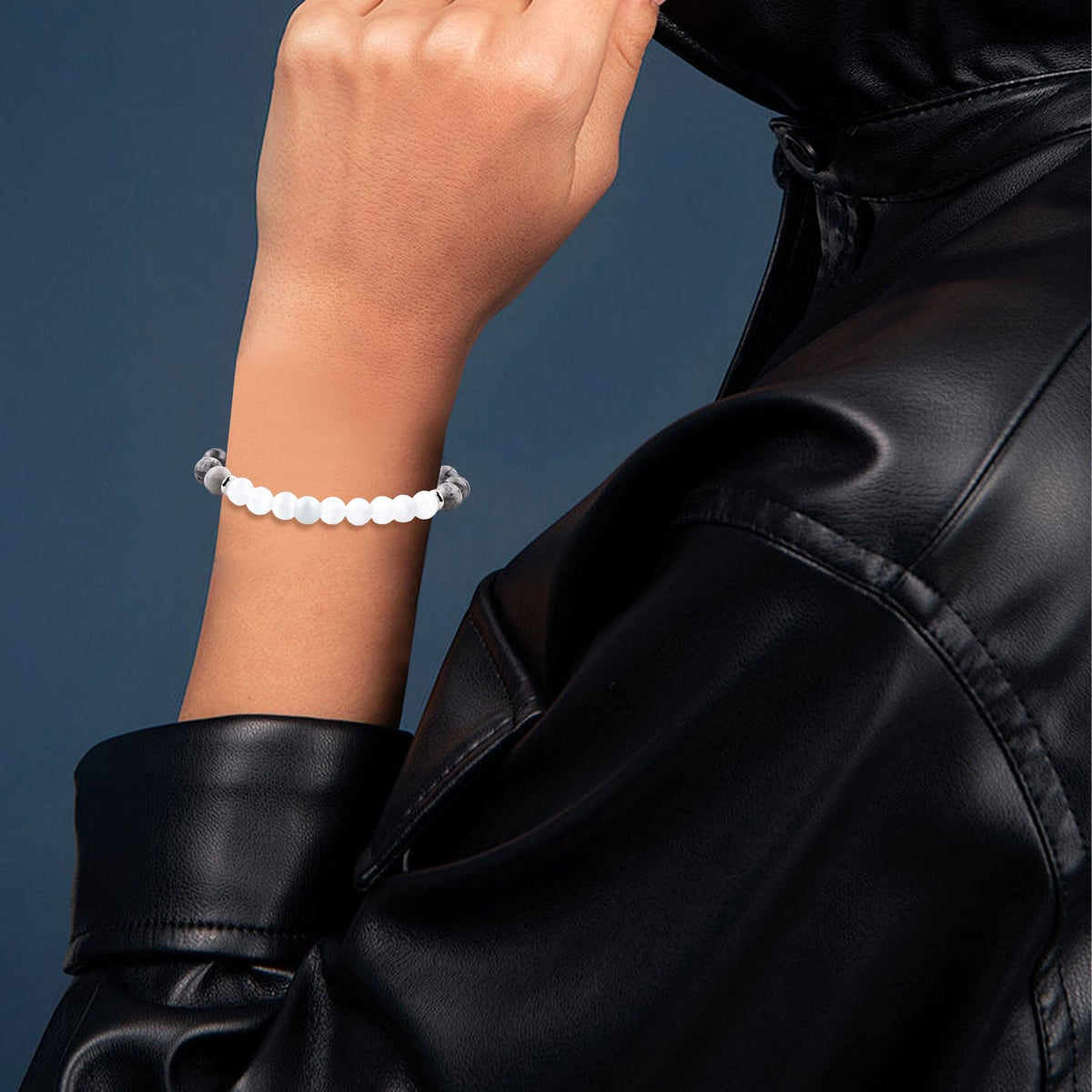 Lucky And Protection Bracelet,8mm Healing Crystal Bracelet,Stress Relief Anxiety Yoga Bracelet Brings Lucky Charm Presents