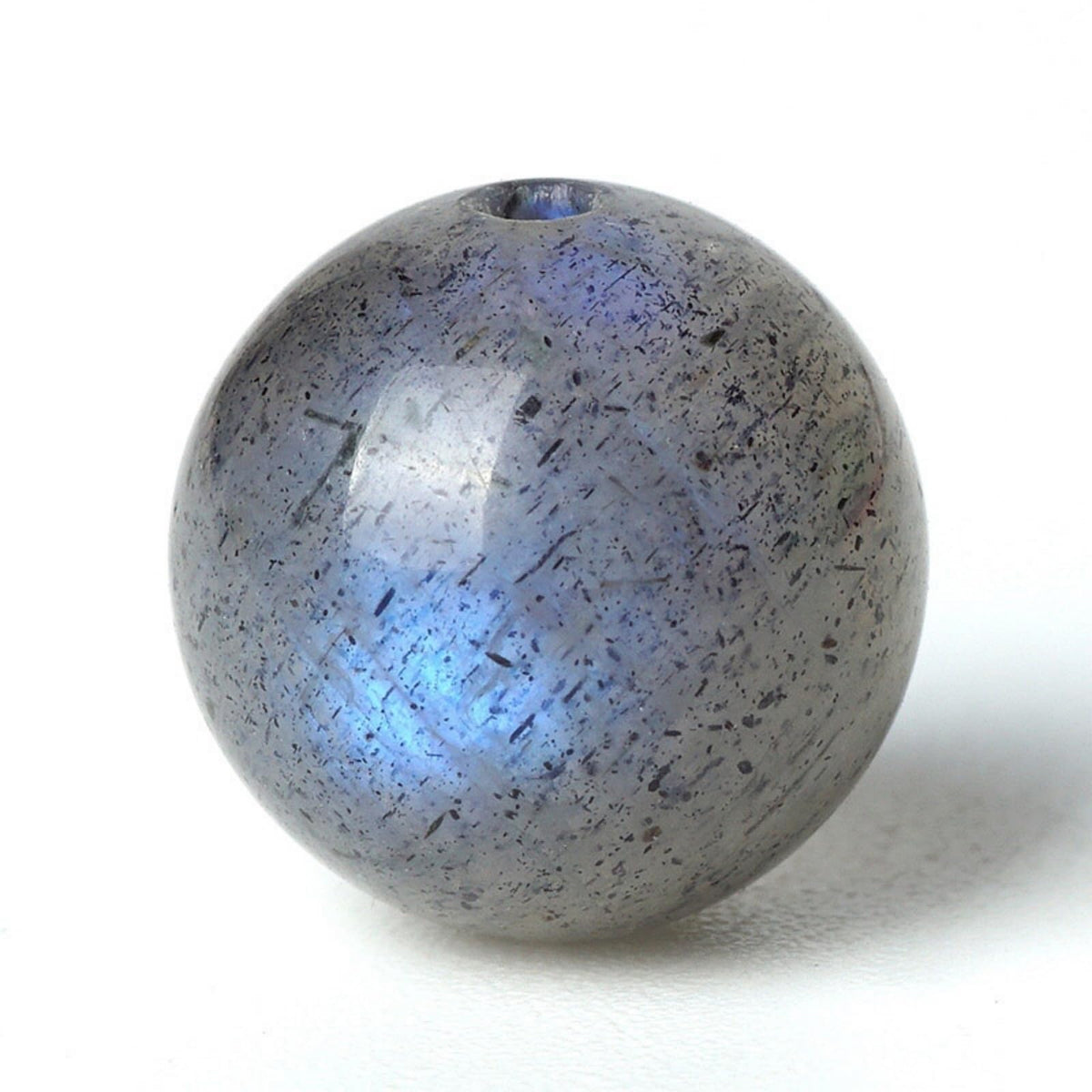 100Pcs Natural Stone 8mm Grey Moonstone Round Loose Gemstone Energy Healing Beads Hole Size 1mm DIY Smooth Beads for Bracelet Necklace Earrings Jewelry Making