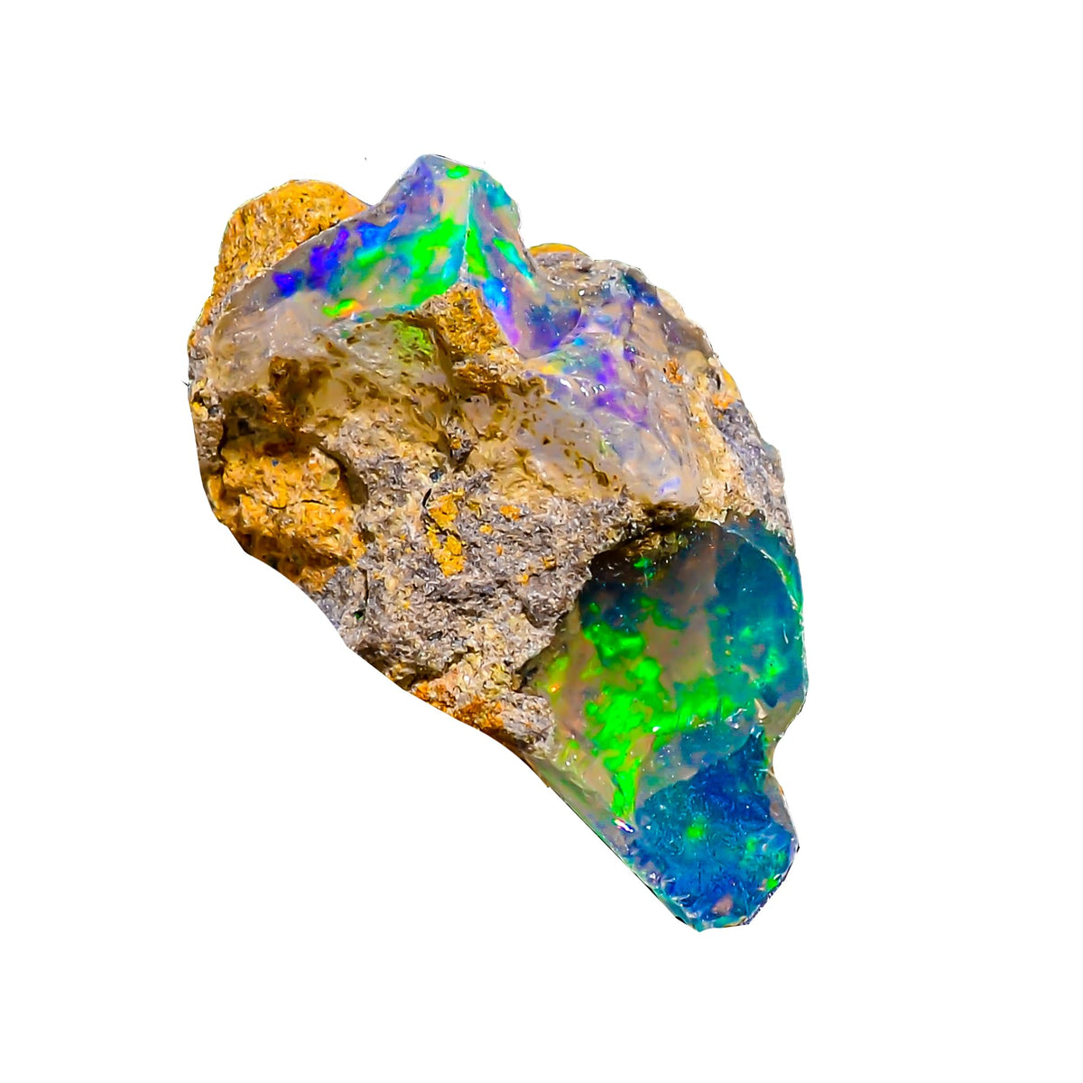 AAAA+ Natural Ethiopian Welo Opal Rough Stone – Ultra Fire Striking Raw Crystal | Handpicked Opal Rock for Jewelry Making | October Birthstone Gemstone (3.2 Carat)