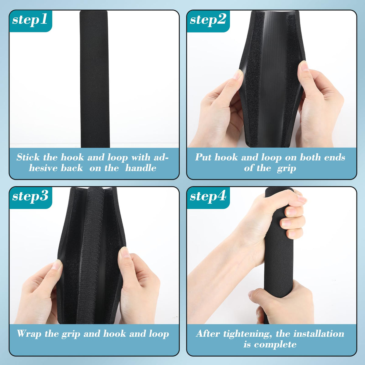 Soulchen 6 Pcs 7 Inches NBR Rubber Foam Handle Grip Anti-Slip Tubing Sleeves Soft Buffer Tube Cover Pad Handle Covers for Fitness Equipment, Tools, Garden Handles