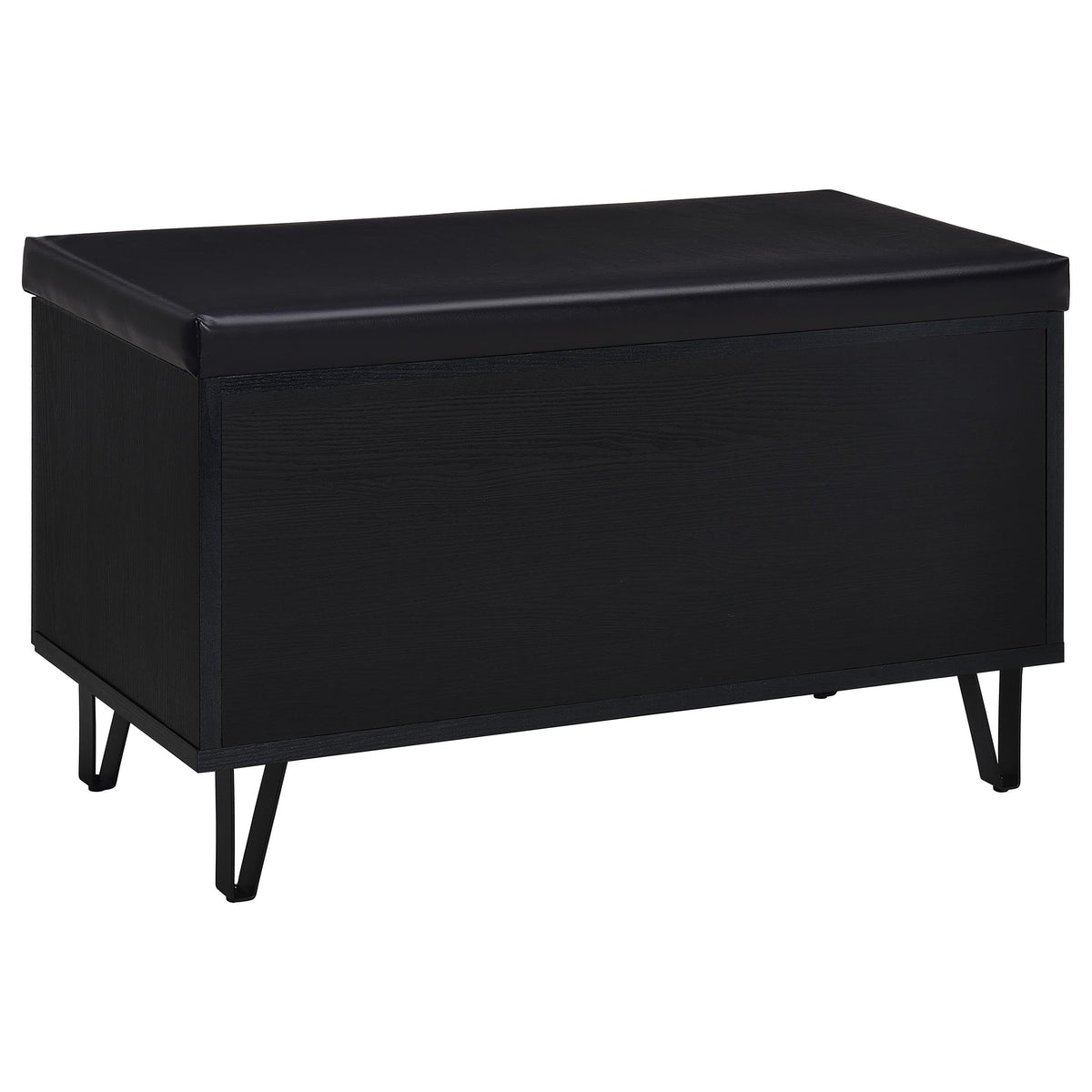 Coaster Home Furnishings Brixton 2-Door Padded Entryway Shoe Storage Bench Black