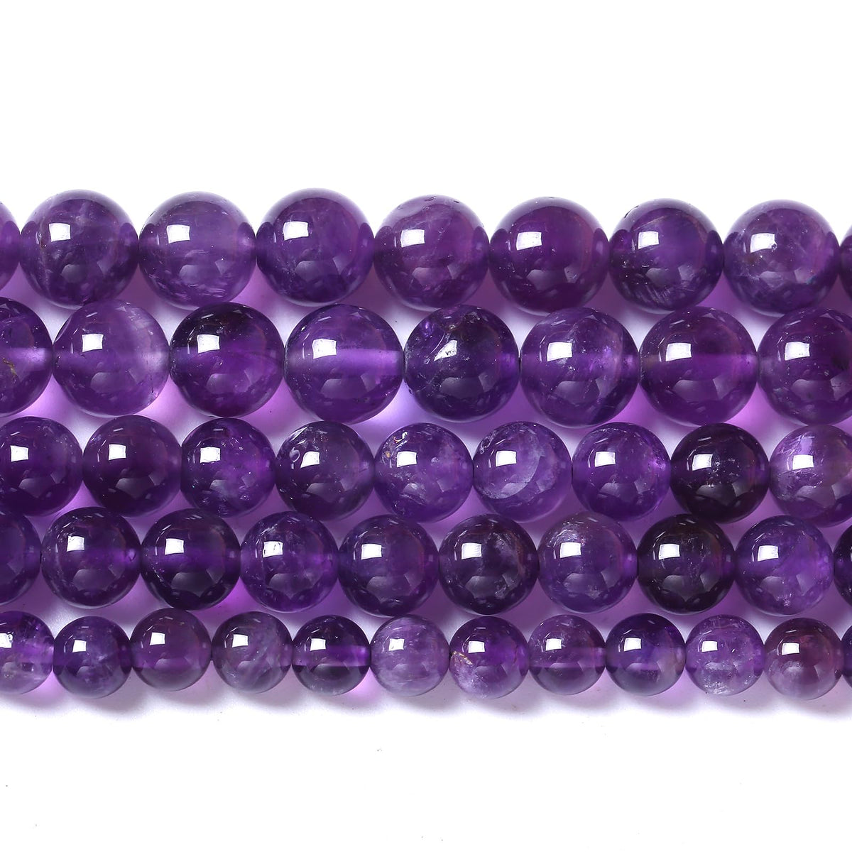 45pcs 8mm AAA Natural Amethyst Beads Crystal Energy Healing Power Stone Beadsfor Jewelry Making DIY Bracelet Necklace Accessories 15"