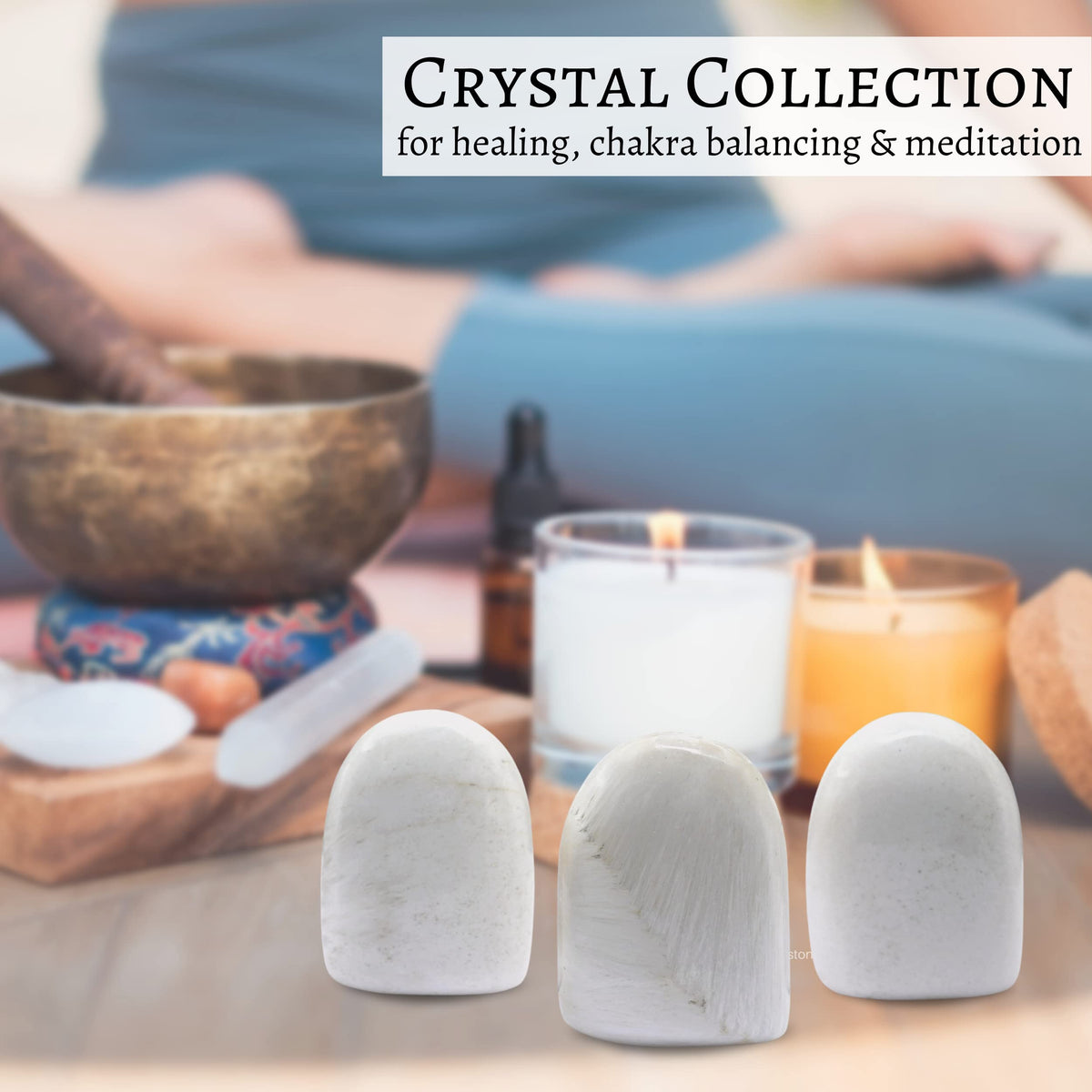 Amazing Gemstone Large Scolecite Crystal Standing Palm Stone - Scolecite Palm Stones and Crystals, A++ Grade Gemstones and Crystals - Healing Crystals and Healing Stones Office Home Decor Gifts