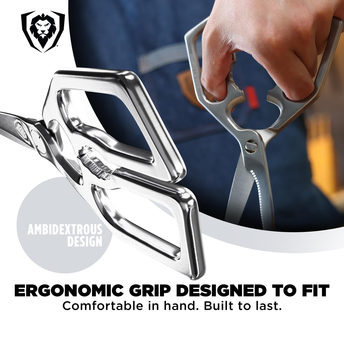 Dalstrong Kitchen Scissors — Japanese Stainless Steel Shears, Ambidextrous, Detachable for Cleaning — For Spatchcocking Chicken, Trimming Herbs, Pizza, Flatbread & Package Opening