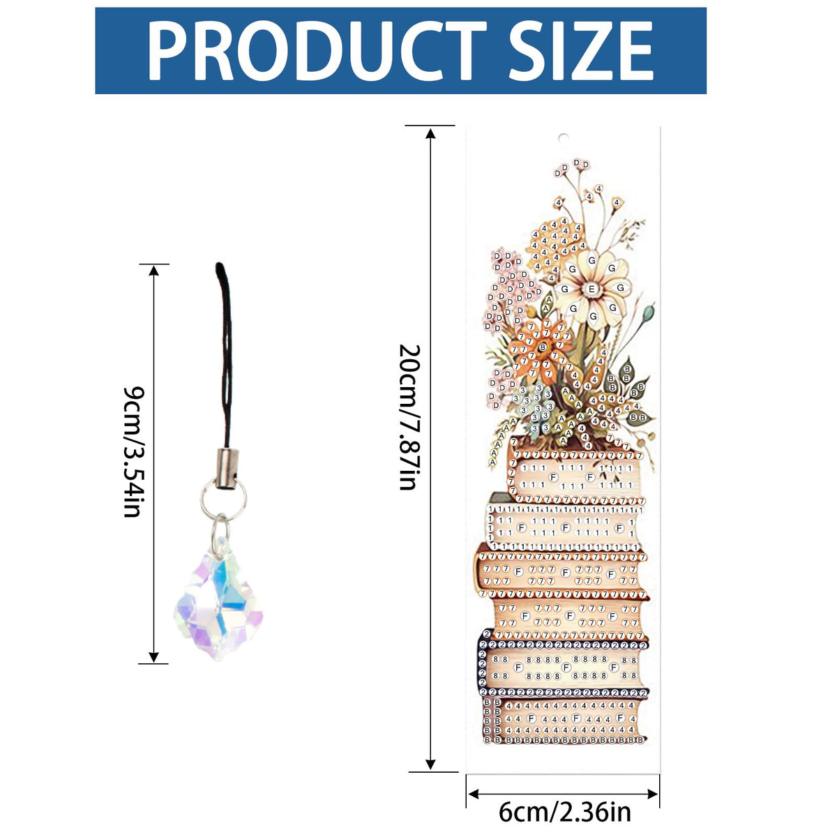 Focart 4 Pack Book and Flower Diamond Painting Bookmark Kits, Special Shaped Diamond Art Bookmarks with Pendant, DIY Handmade Crafts Home Office Supplies Reading Bookmark for Book Lovers
