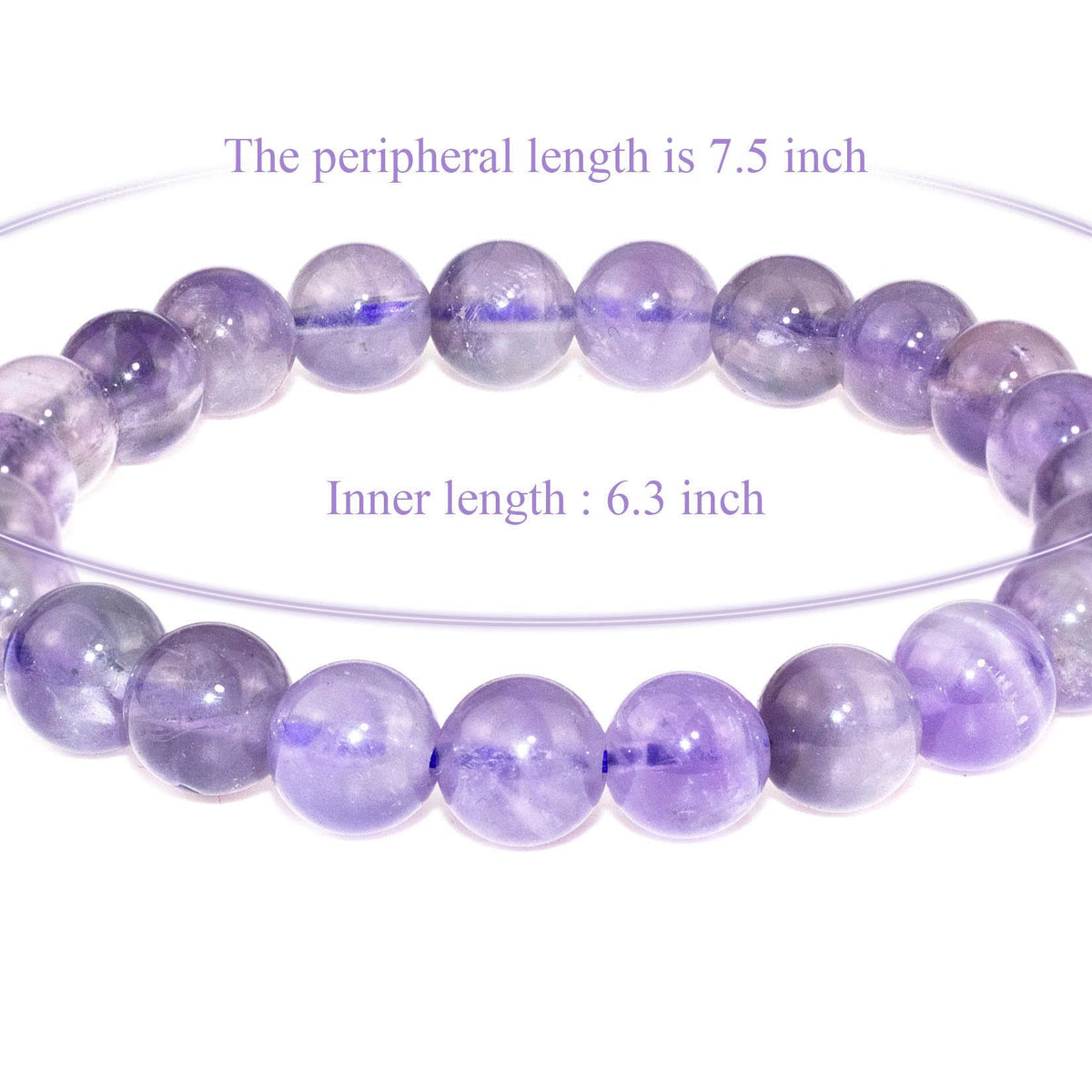 DAZCOLO 8mm Natural Gemstone Stretch Bracelet, Handmade Unisex Crystal Bracelets for Meditation, Yoga, Spiritual Healing & Positive Energy (lavender quartz)