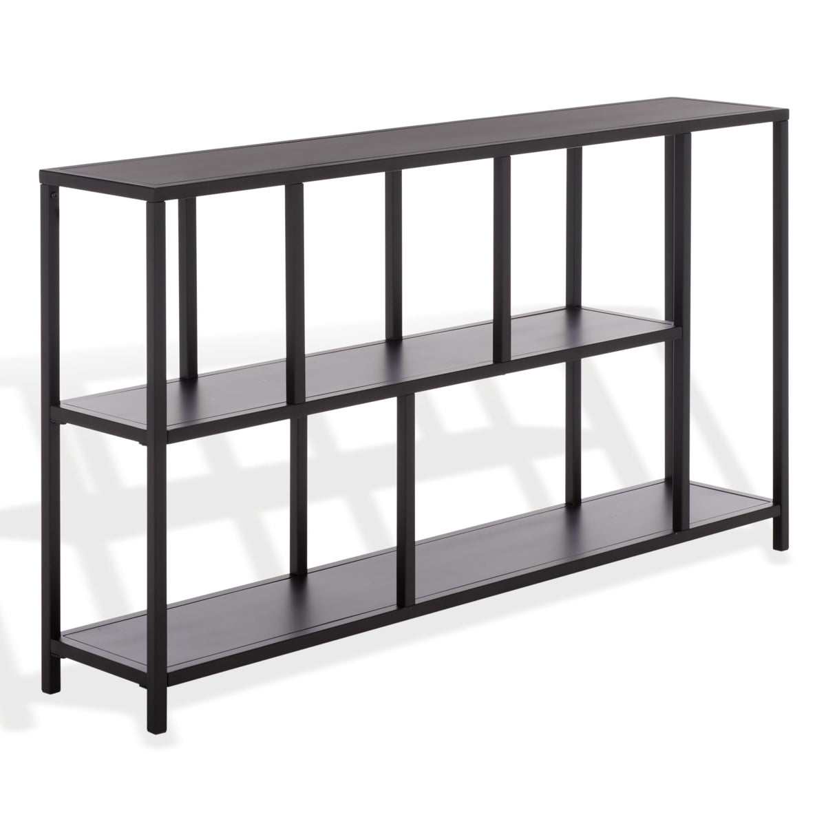 SAFAVIEH Couture Collection - Hodge Black Metal Console Table with 3 Shelves, Modern Minimalist Storage & Display (SFV9559A)