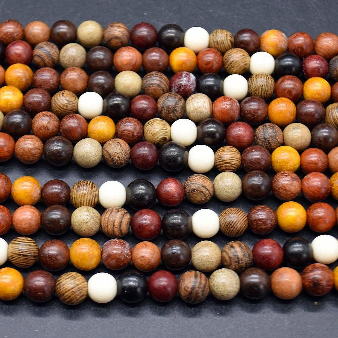 Zenkeeper 108pcs 8mm Gorgeous Natural Round Polished Rosewood Loose Beads for Jewelry Making DIY Handmade Crafts