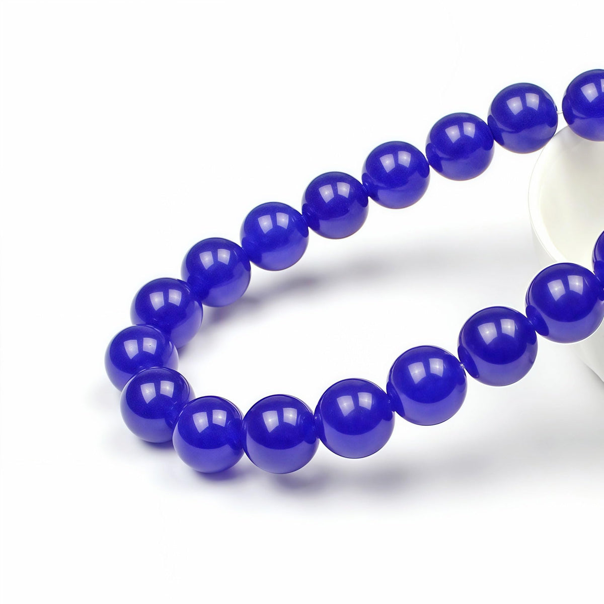 MJDCB Natural Stone Beads Sapphire Jade Round Loose Beads for Jewelry Making DIY Bracelet Necklace (12mm)