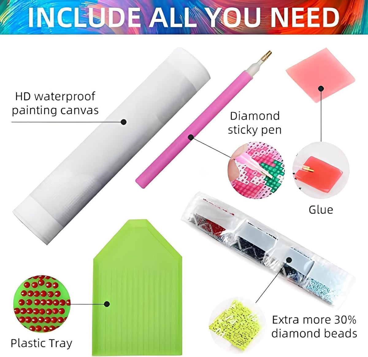 GOUOYANA Diamond Art Kits for Adults - 3 piece, Full Drill Landscape Diamond Painting Kits for Beginners, DIY Full Rhinestone 5D Diamond dots (Gemstone Craft), Home Wall Decoration (12x16 inch)