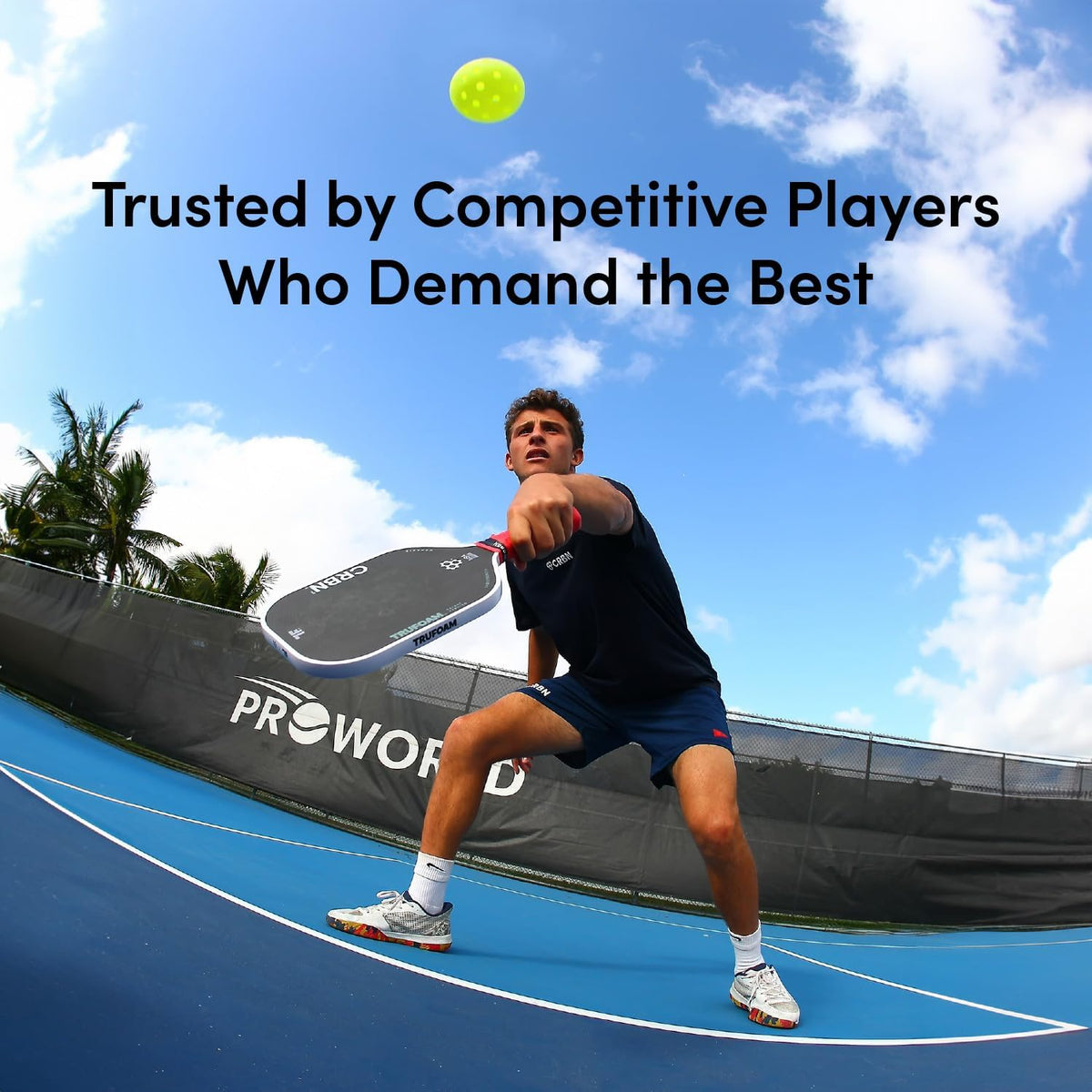 CRBN Pickleball - TruFoam Genesis - Carbon Fiber Pickleball Paddle - First-Ever 100% Foam Core Performance Paddle (Hybrid, Aerocurve).