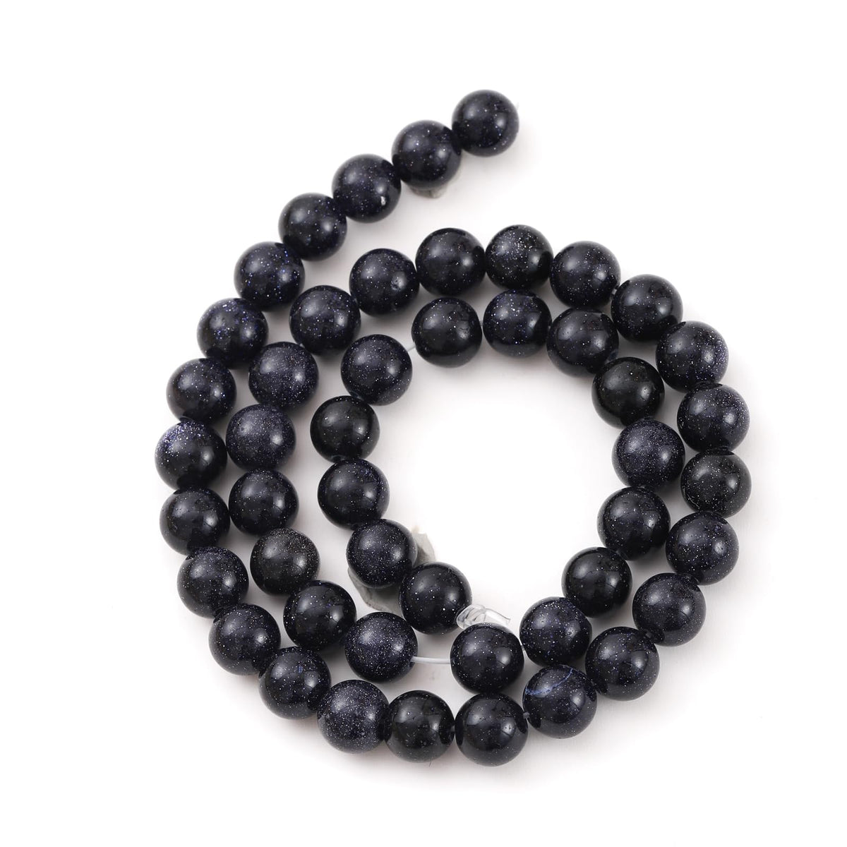 8mm 45pcs DIY Natural Blue Sandstone Stone Beads Round Healing Crystal Gemstone Loose Beads for Jewelry Making Handmade Bracelet Necklace