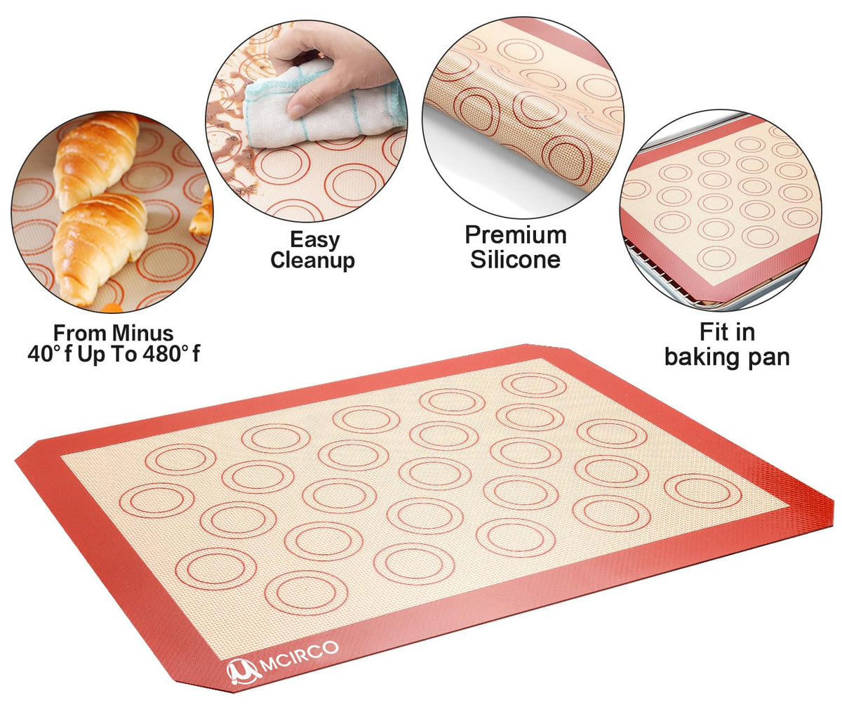 Stainless Steel Baking Sheet Tray Cooling Rack with Silicone Baking Mat Set, Cookie Pan with Cooling Rack, Set of 6 (2 Sheets + 2 Racks + 2 Mats), Size 16 x 12 x 1 Inch, Easy Clean