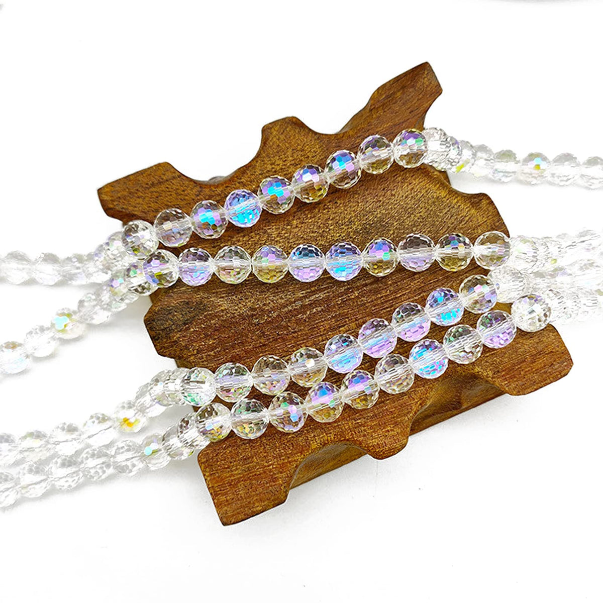 Dowarm 10MM Round Crystal Beads for Jewelry Making, Crystal Paradise Faceted Crystal Glass Beads for Crafts Bracelet Wind Chimes Suncatcher, #5003 Rondelle Spacer Beads, Loose Gemstones, 50PCS