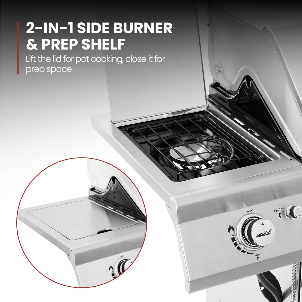 Royal Gourmet GA6402S 6-Burner Propane Gas Grill with Side Burner and Warming Rack, 74,000 BTUs, Cabinet Style Outdoor BBQ Grill for Barbecue Grilling & Backyard Cooking, Silver