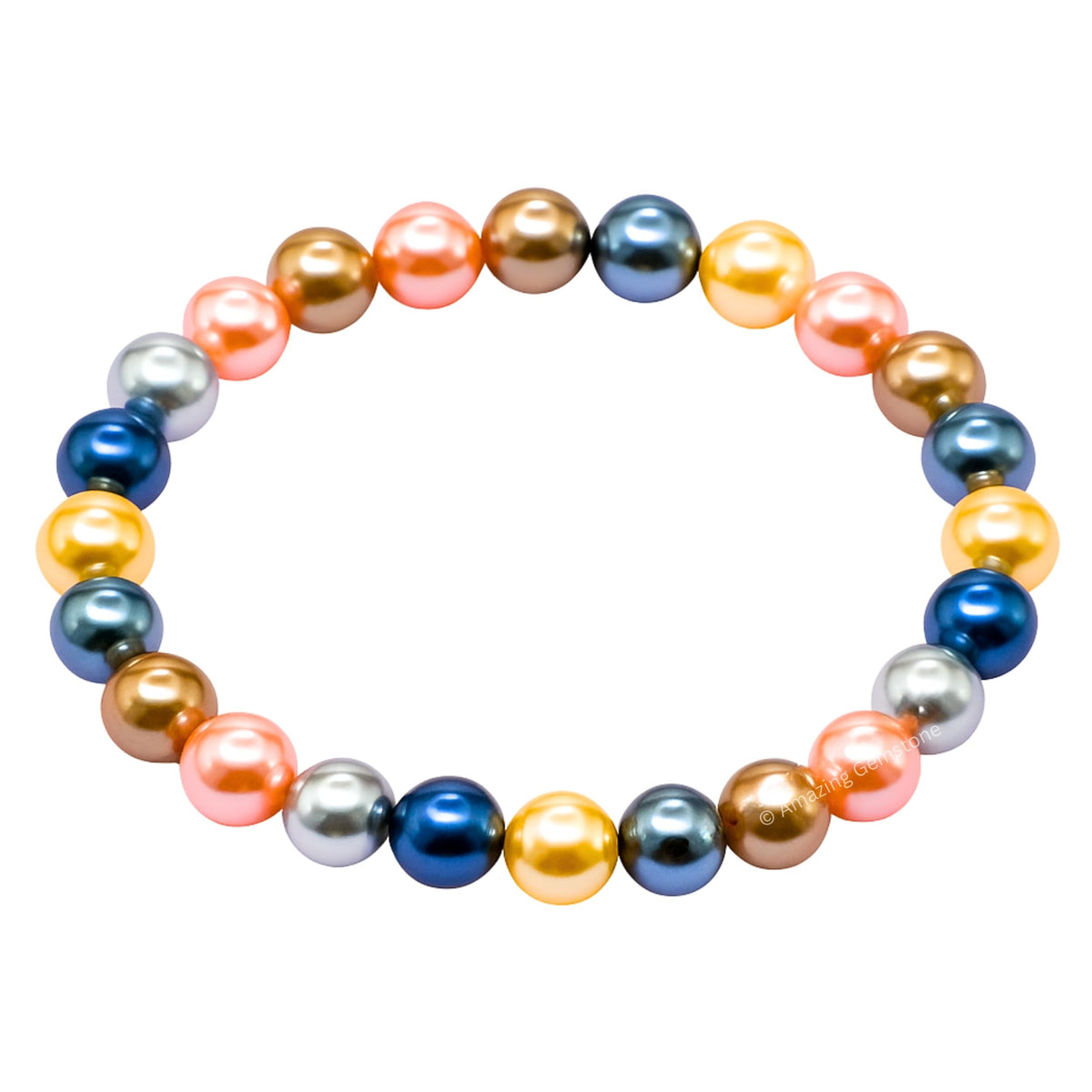 Amazing Gemstone Crystal Bracelet for Women Men's Gifts - Protection Healing Crystal Bracelet - 8mm Gemstone Beaded Stretchable Bracelet Pulseras Para Hombres Mujer Stocking Stuffers Mothers Day Gift (Multi Pearl)