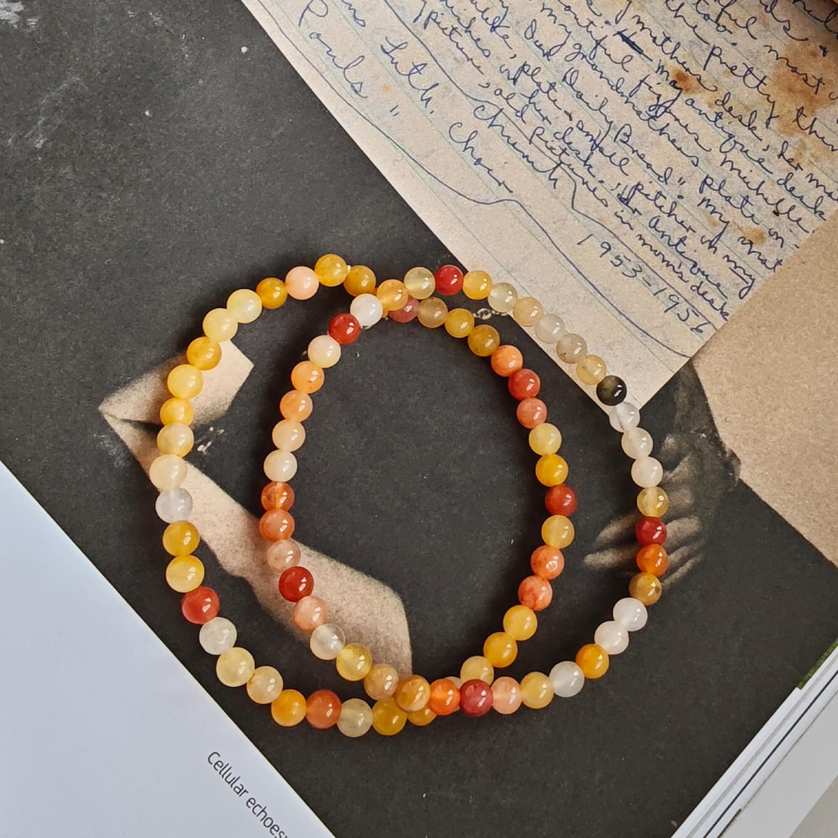 CHCCOYE 4mm Natural Healing Gemstone Bracelet Handmade Yoga Stretch Elastic Bracelet Stress Relief Crystal Jewelry for Men and Women (4mm, Golden Jade)