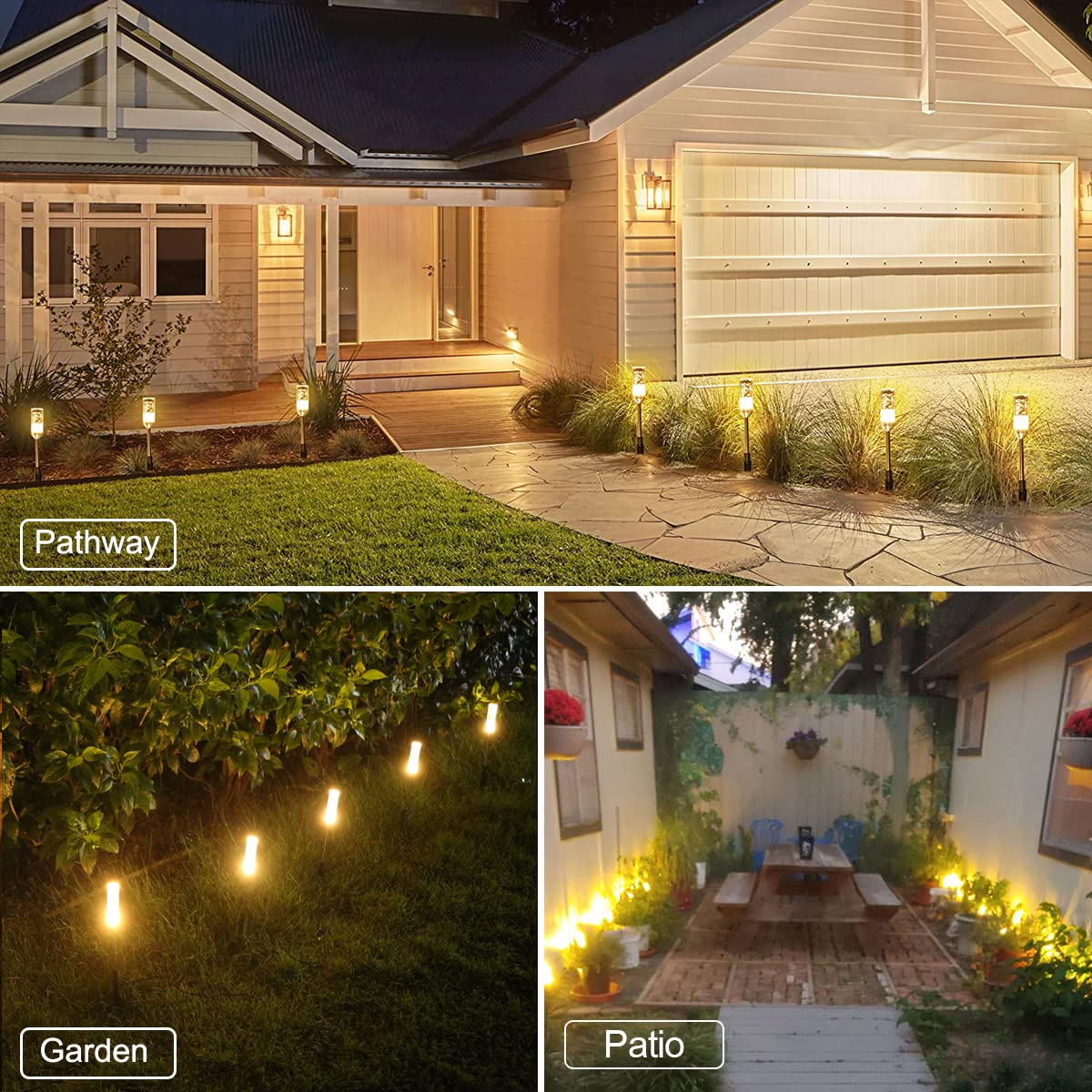 GreenClick LED Pathway Lights, 4.8W 12V AC/DC Low Voltage Path Lights, 570 Lumen 6 Pack Extendable Outdoor Landscape Lighting IP65 Waterproof Garden Lights for Yard Walkway Driveway, 2700K