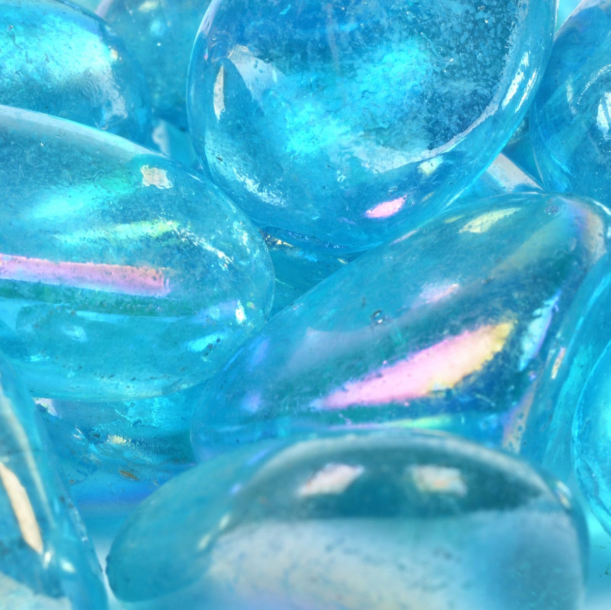 Justinstones 100 Grams Blue Aura Clear Quartz Tumbled Polished Natural Crystal Healing Pocket Stones Rock Collection