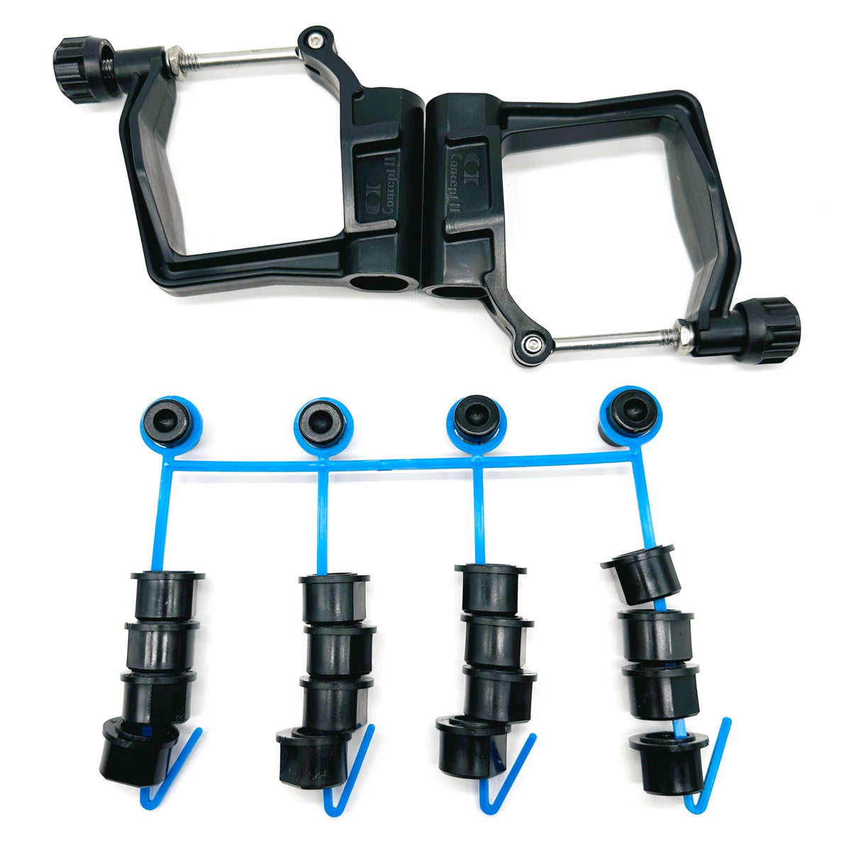 Concept2 Scull Oarlock Kit with Black Pitch Bushings for 1/2 in Rigger Pin, 466