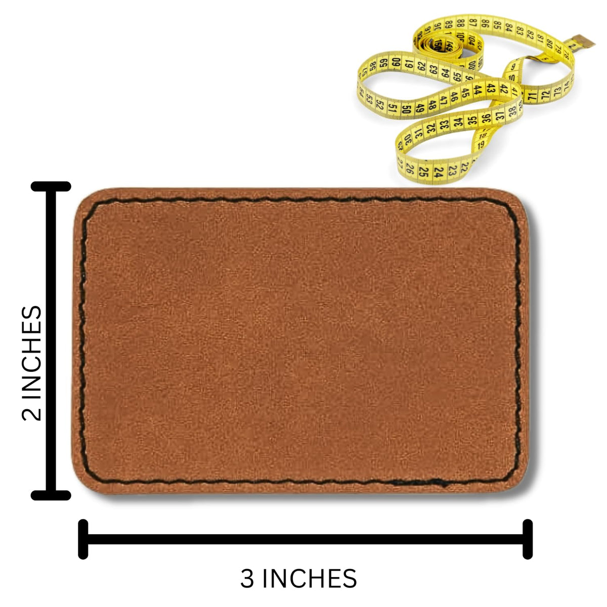 Leather Patches for Hats - 10 Pack, 3"x2" Blank Adhesive Back, Leather Hat Patches, Iron On, Laser Engraving Ready