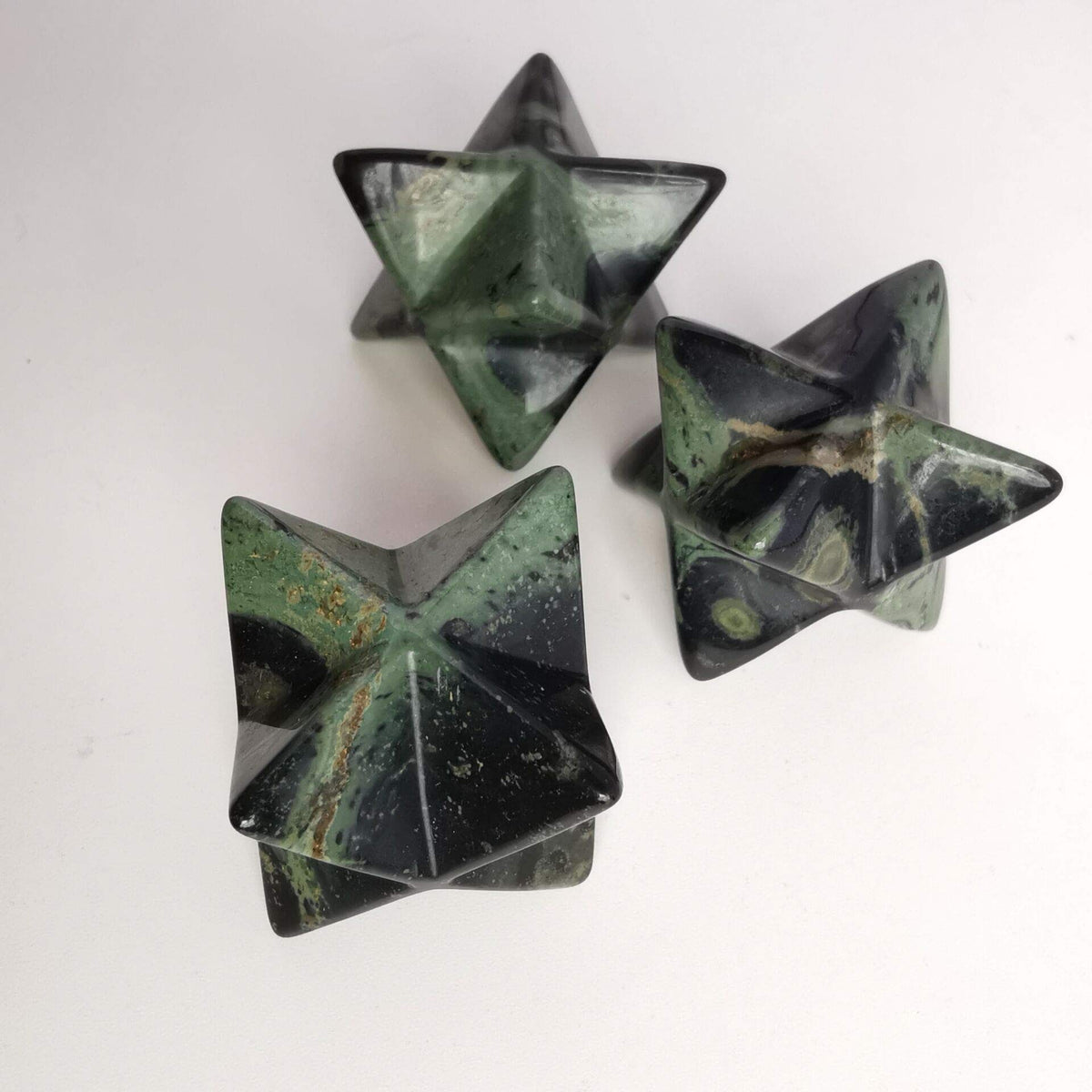 Loveliome Natural Kambaba Jasper Merkaba Crystal Protection Sacred Meditation Energy Generator Healing Chakra Six-Pointed Star 1 Inch