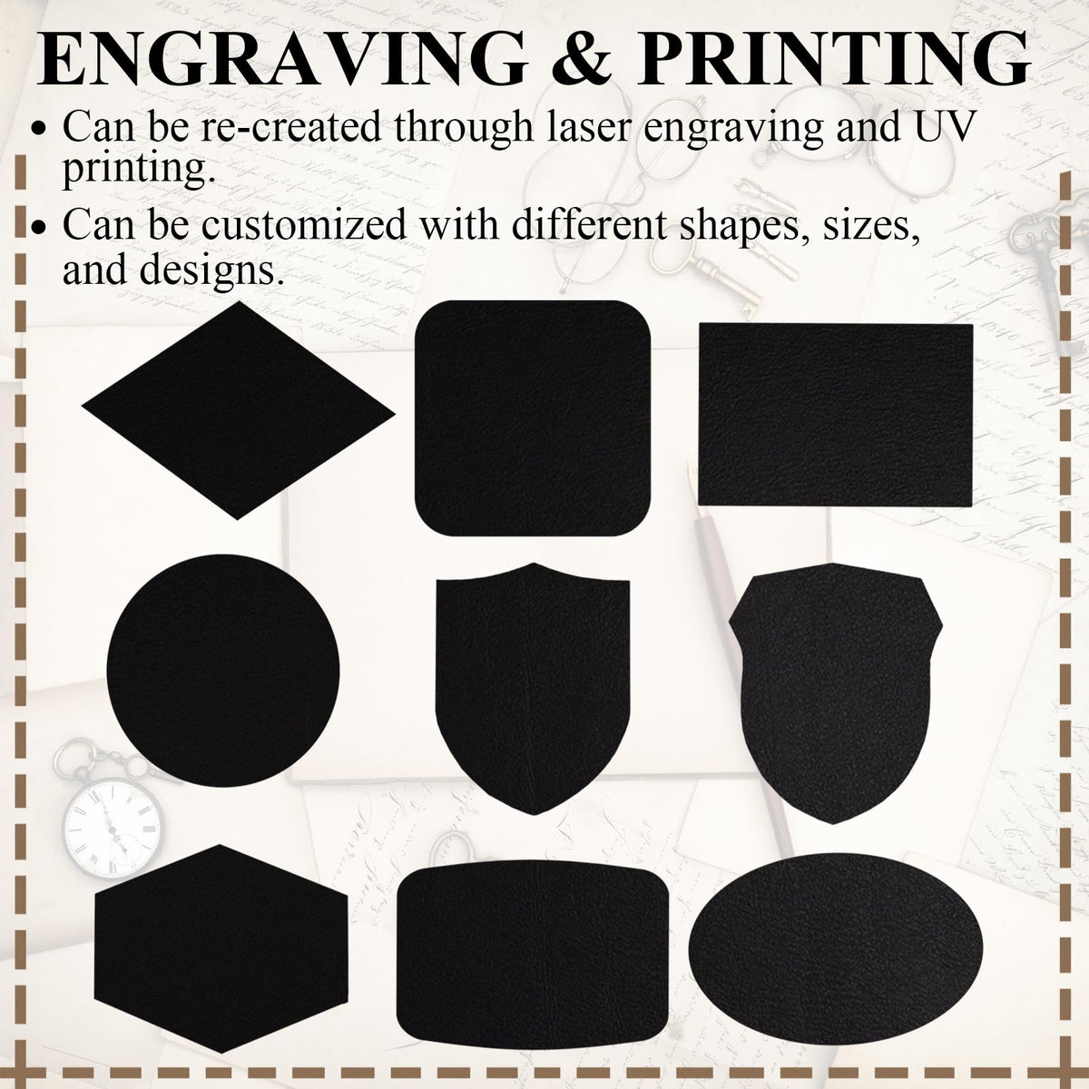 5 Pack Laserable Faux Leatherette Sheets Iron-On Leather Patches with Heat Press Adhesive Backing for DIY Hats, Caps, Beanies, Shirts, Laser Engraving & UV Printing Craft Supplies（Black White）