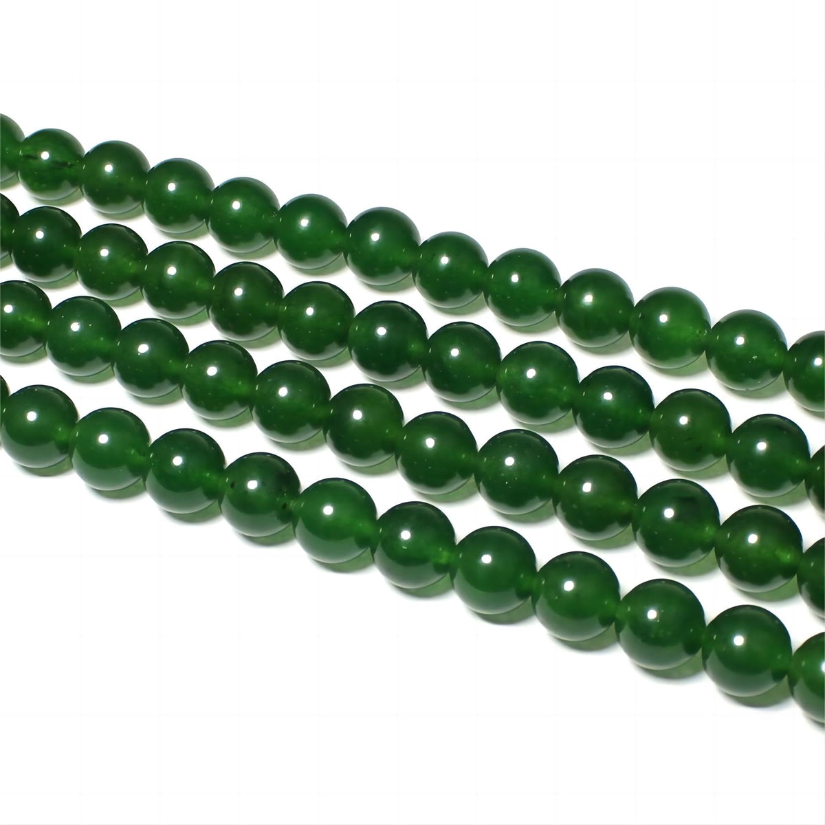MJDCB Stone Beads 8mm 43pcs Round Blackish Green Jade Loose Gemstone Bead Charms for Jewelry Making Bracelet Necklace Earring Pendant