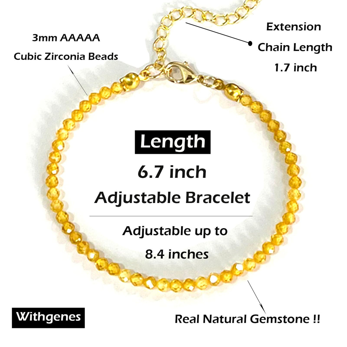 Womens Beaded Bracelets Dainty Natural Gemstone Bracelet Enewton 14K Gold Plated Stack Bracelets Cute Mom Woman Friend Gifts, Yellow