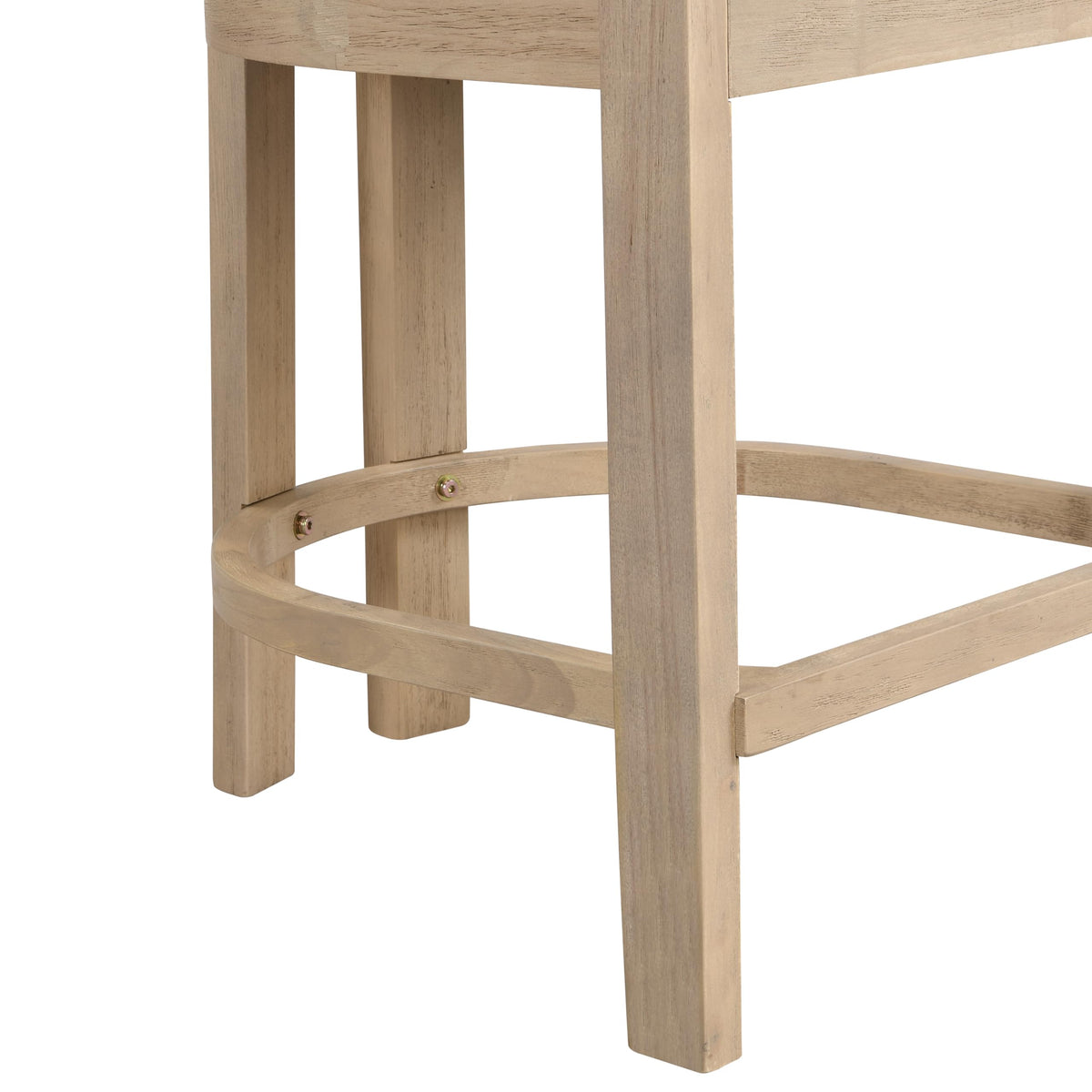 Christopher Knight Home Set of 2 Ryland Modern 26" Counter Height Bar Stools, Fabric Upholstered Counter Stools,Wooden Kitchen Island Armchair with Footrest, Round Backrest, Soft Seating,Beige+Natural
