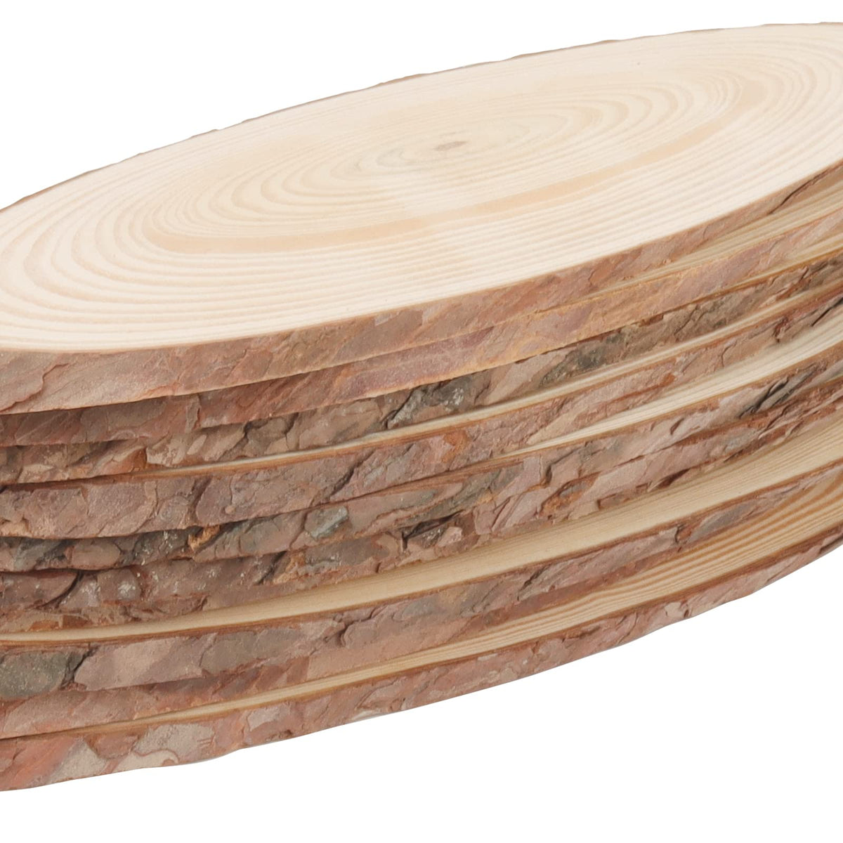 10 PCS Oval Wood Slices, Length 12 Inch and Width 3.9-4.7 Inch Craft Wooden Slices, Unfinished Wood Slices for DIY Wedding