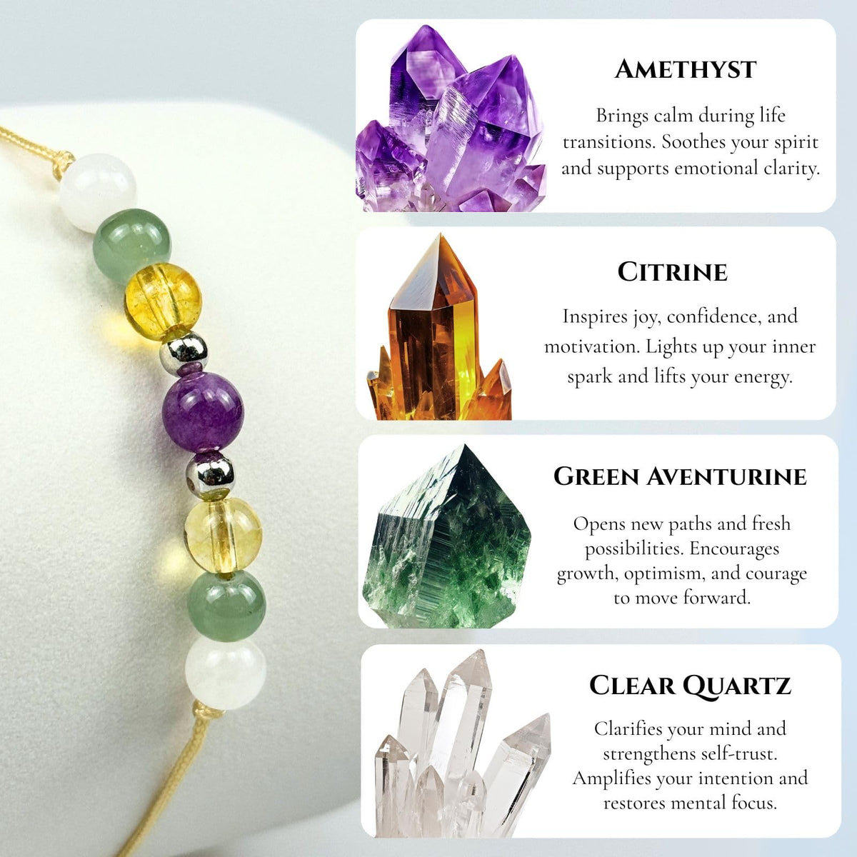TLOEP New Chapter Crystal Bracelet – New Beginning Gift for Graduation, New Job, Career Change, or Farewell, Inspirational Jewelry for Women & Men (New Beginning)