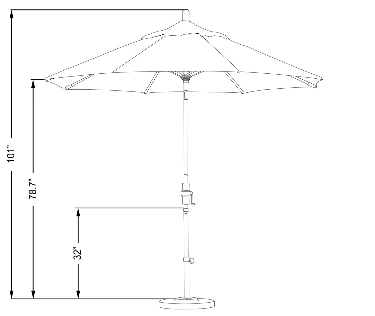 California Umbrella 9' Round Aluminum Market Umbrella, Crank Lift, Collar Tilt, Bronze Pole, Royal Blue Olefin