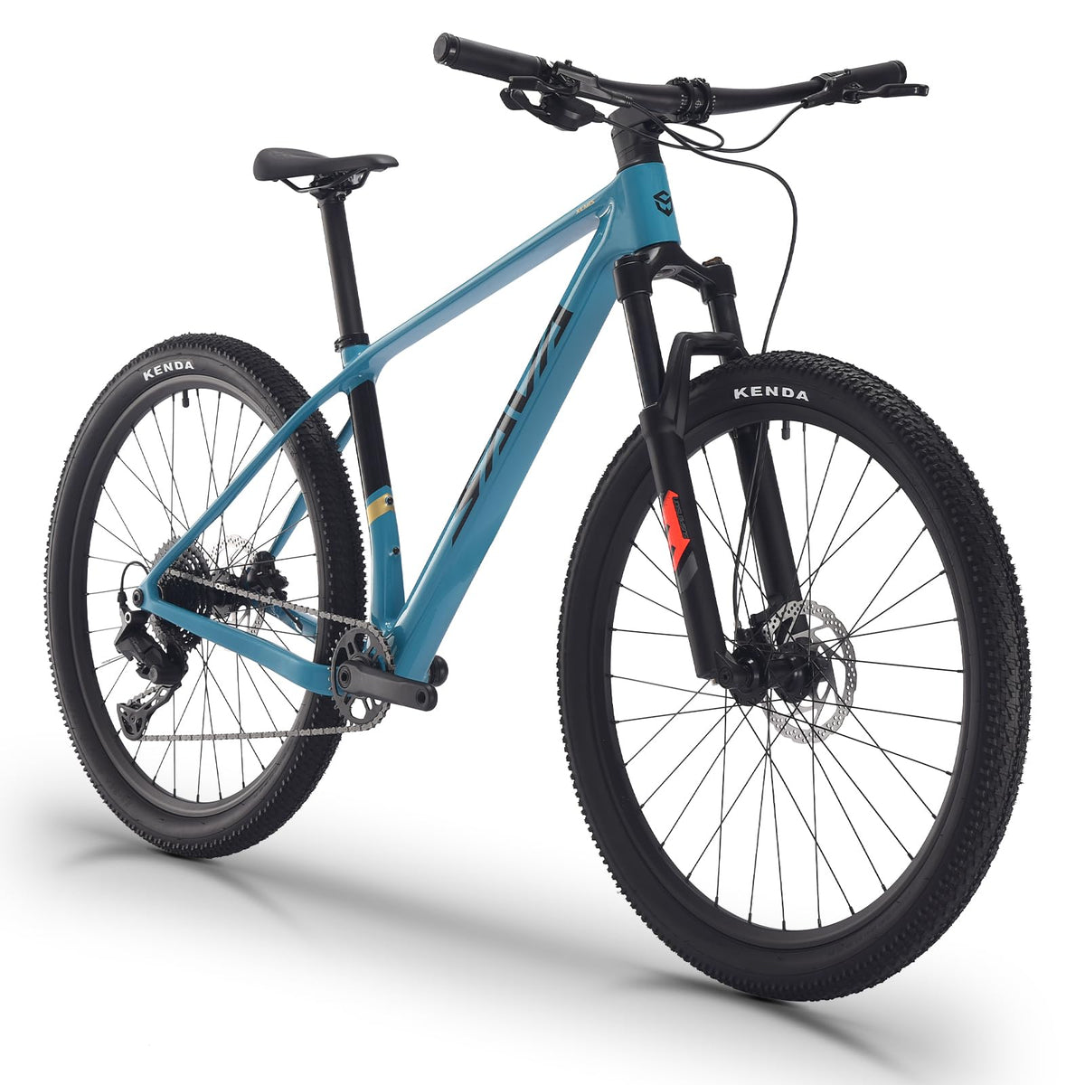SAVADECK Carbon Fiber MTB with Shmano U6000 10 Speed Shift Groupset, Hydraulic Disc Brake with Shmano MT200 Break System (Gulf Blue, 27.5 * 15.5)