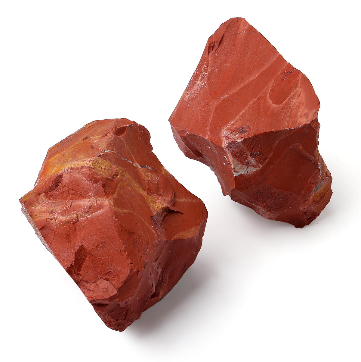 QINJIEJIE Red Jasper 2PCS Raw Crystals 1.8-2.2'' Natural Crystals Healing Stones Bulk Large Stones for Tumbling Fountain Rocks Polishing Handmade DIY Decoration Gifts