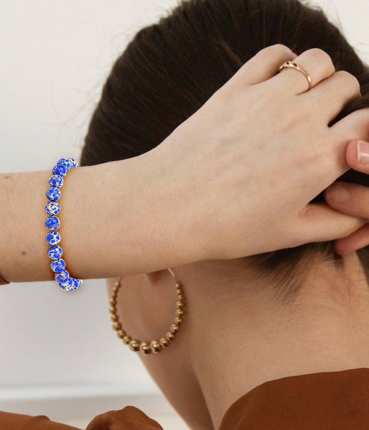 BOMAIL Natural Stone Bracelet for Women Men - 8MM Semi-Precious Gemstone Beaded Bracelet Healing Crystal Stretch Bracelet Yoga Bracelets Jewelry