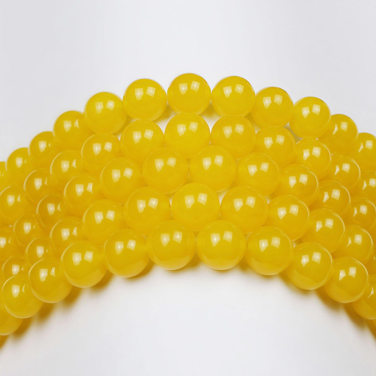 MJDCB Natural Yellow Jade Round Loose Beads for Jewelry Making DIY Bracelet Necklace (6mm)