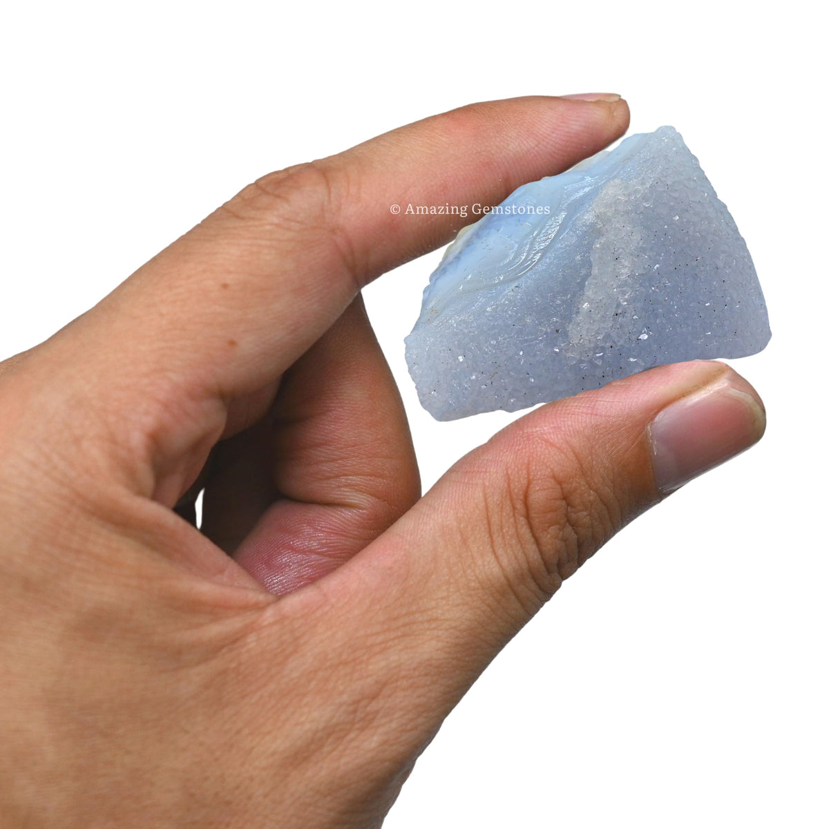 Amazing Gemstone Blue Lace Agate Raw Crystals and Healing Stones, Natural Rocks for Tumbling - DIY Raw Stones and Crystals, 2 Pieces