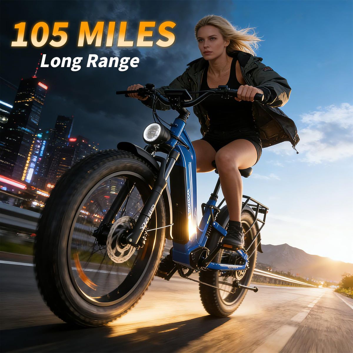 FREESKY Dual Motor Electric Bike for Adults 3500W Fast Ebike 105Miles Long Range 48V 25A Electric Mountain Bike 34MPH Dirt E Bike 26'' Fat Tire Full Suspension Electric Bicycle for Women/Man Red