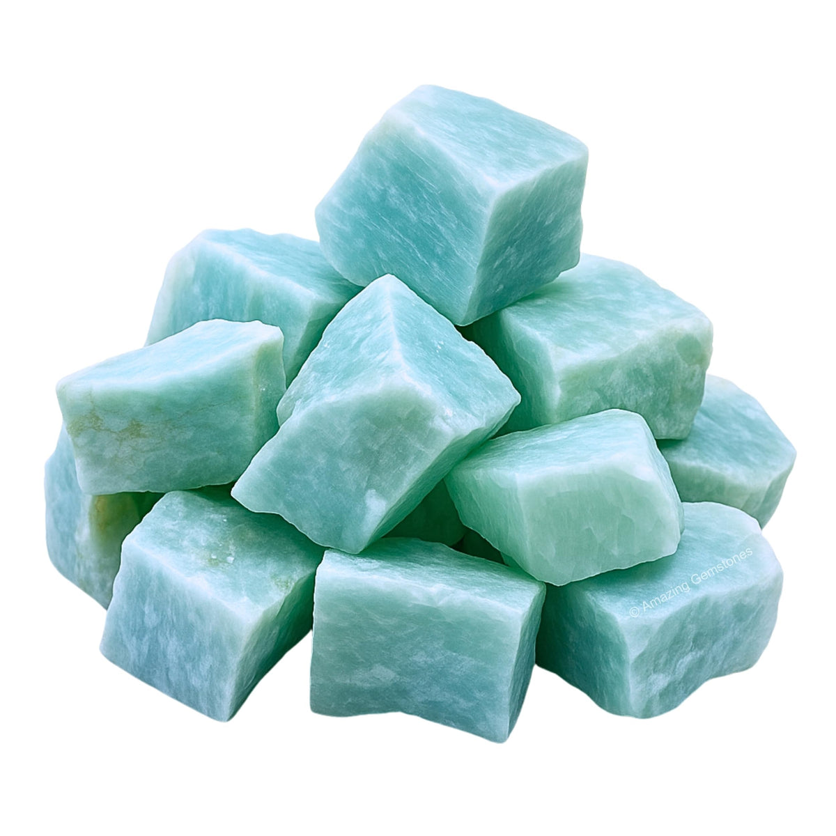 Amazing Gemstone Amazonite Raw Crystals and Healing Stones, Natural Rocks for Tumbling and DIY Raw Stones and Crystals (1 Piece)