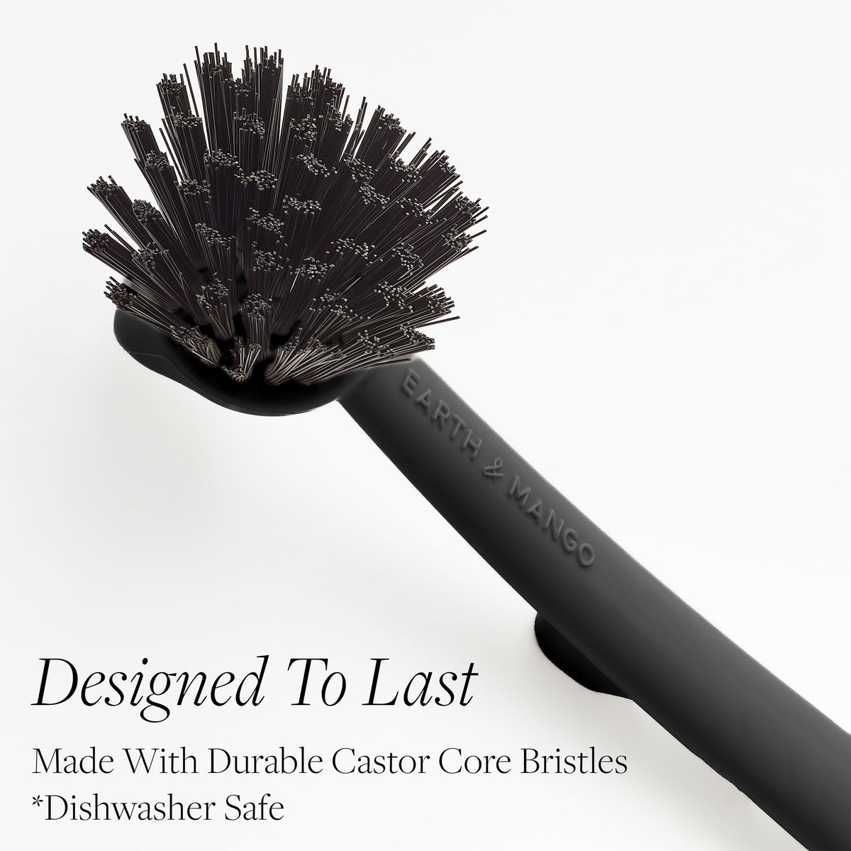 Earth & Mango Magnetic Dish Brush & Scraper, Snaps to Sink, Non-Scratch, Dishwasher Safe, Dish Scrubber – Onyx Black
