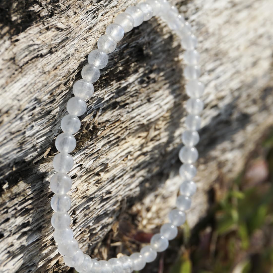 4MM Blue Moonstone Bracelet for Men Women | Fits for 6-6.5" Wrist | Natural Crown Chakra Crystal for Emotion Spiritual | Gemstones for Relationship & Love