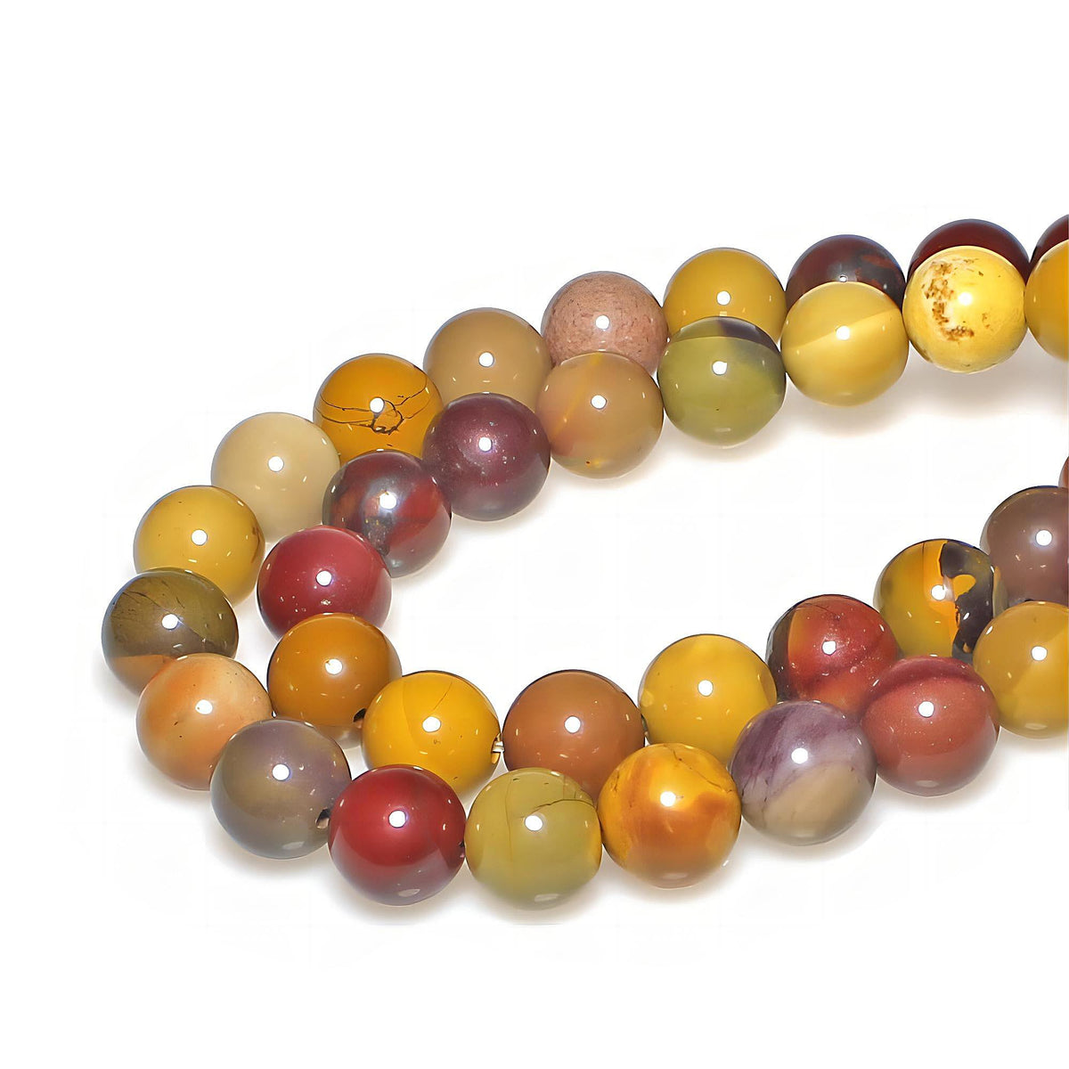 MJDCB Natural Stone Beads Moonkaite Jasper Egg Huangshi Round Loose Beads for Jewelry Making DIY Bracelet Necklace (4mm)