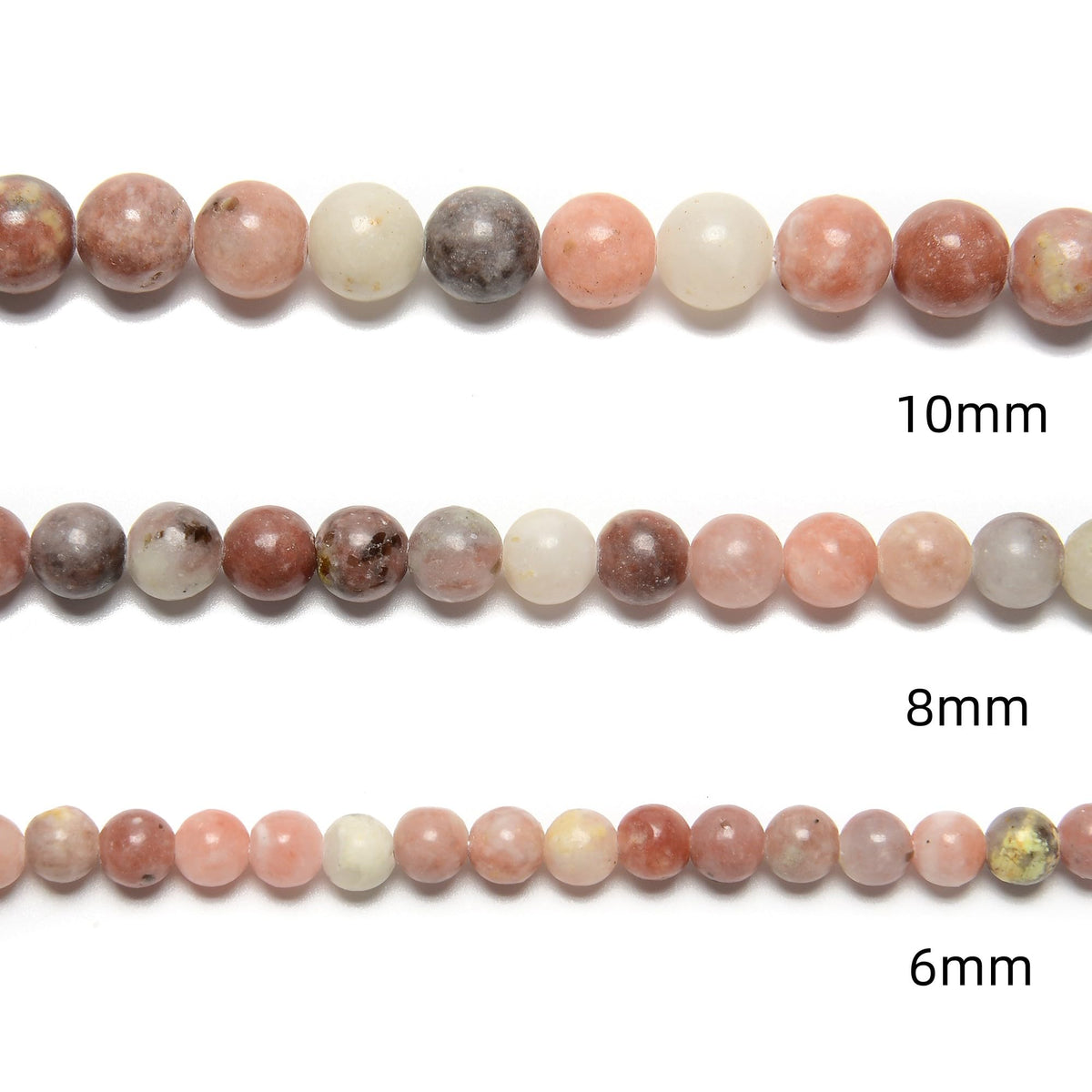 Land Long 120pcs(2 Strand) 6mm Natural Plum Bloosom Jasper Gemstone Beads, Round Cherry Agate Stone Beads for Jewlery Bracelets Earrings Making DIY